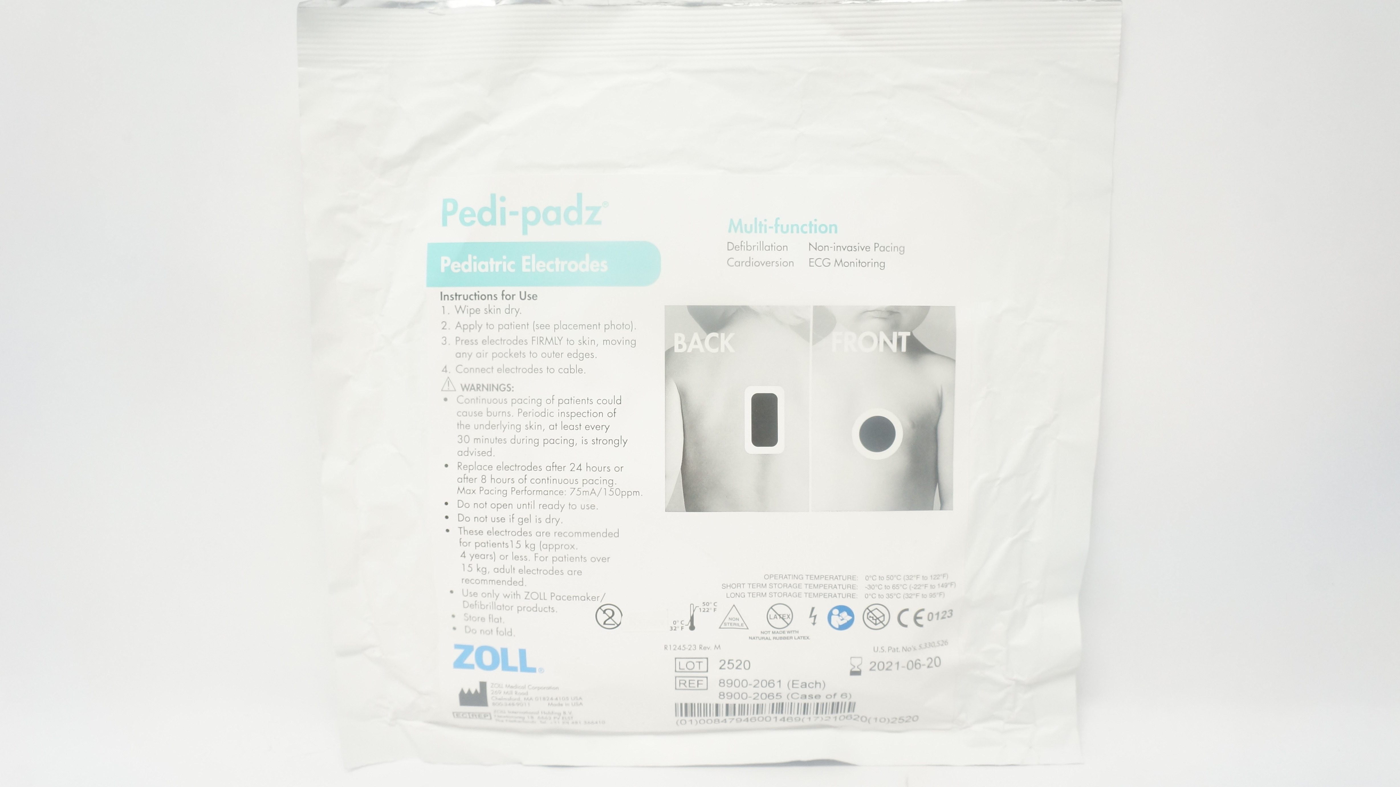 Zoll 8900-2061 Pedi-padz Multi-Function Pediatric Electrodes (x)