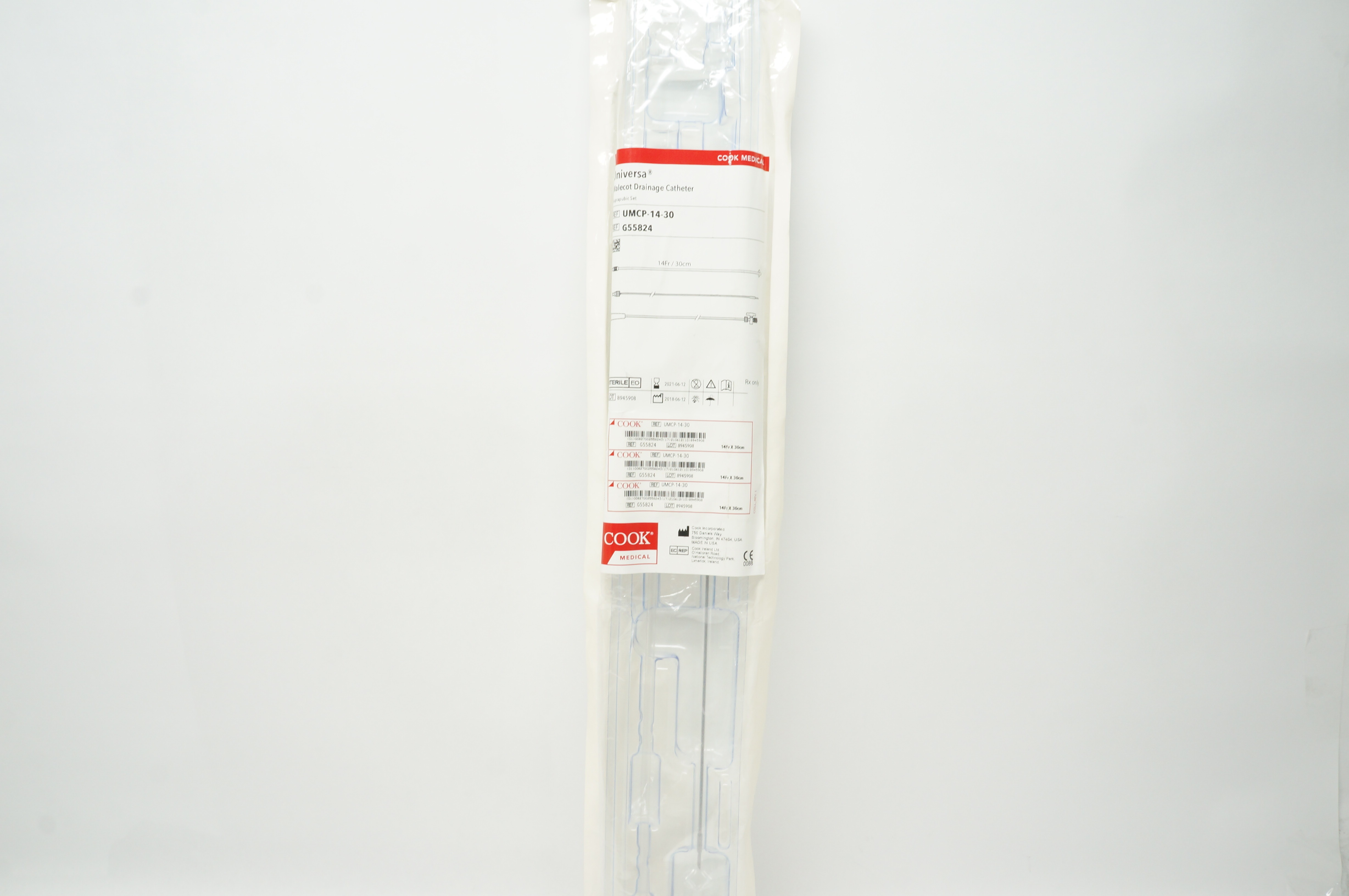 Cook G55824 Universa Malecot Drainage Cath. Suprapubic Set 14Fr x 30cm (x)
