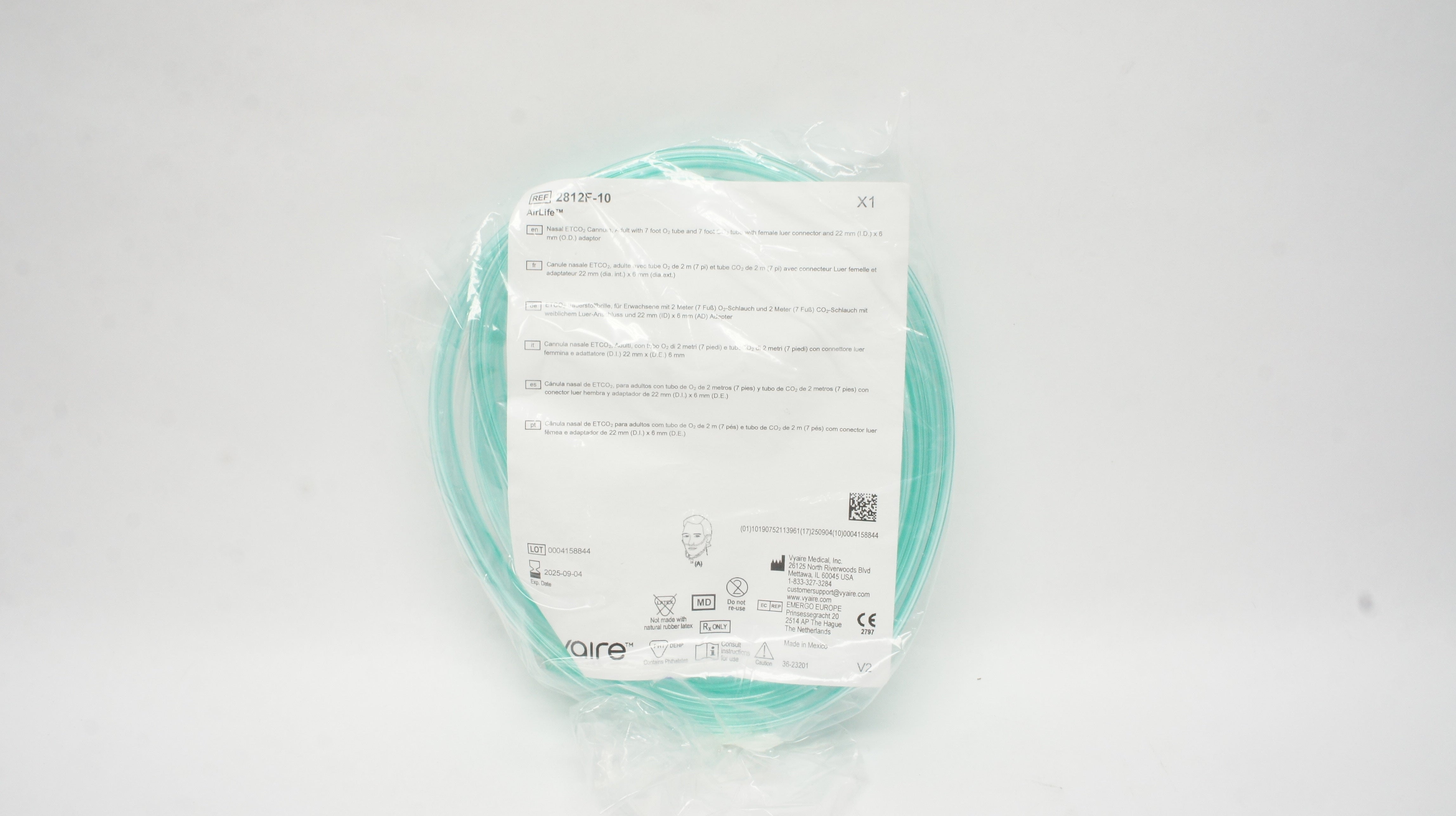 Vyaire 2812F-10 AirLife Nasal ETCO2 Cannula Adult