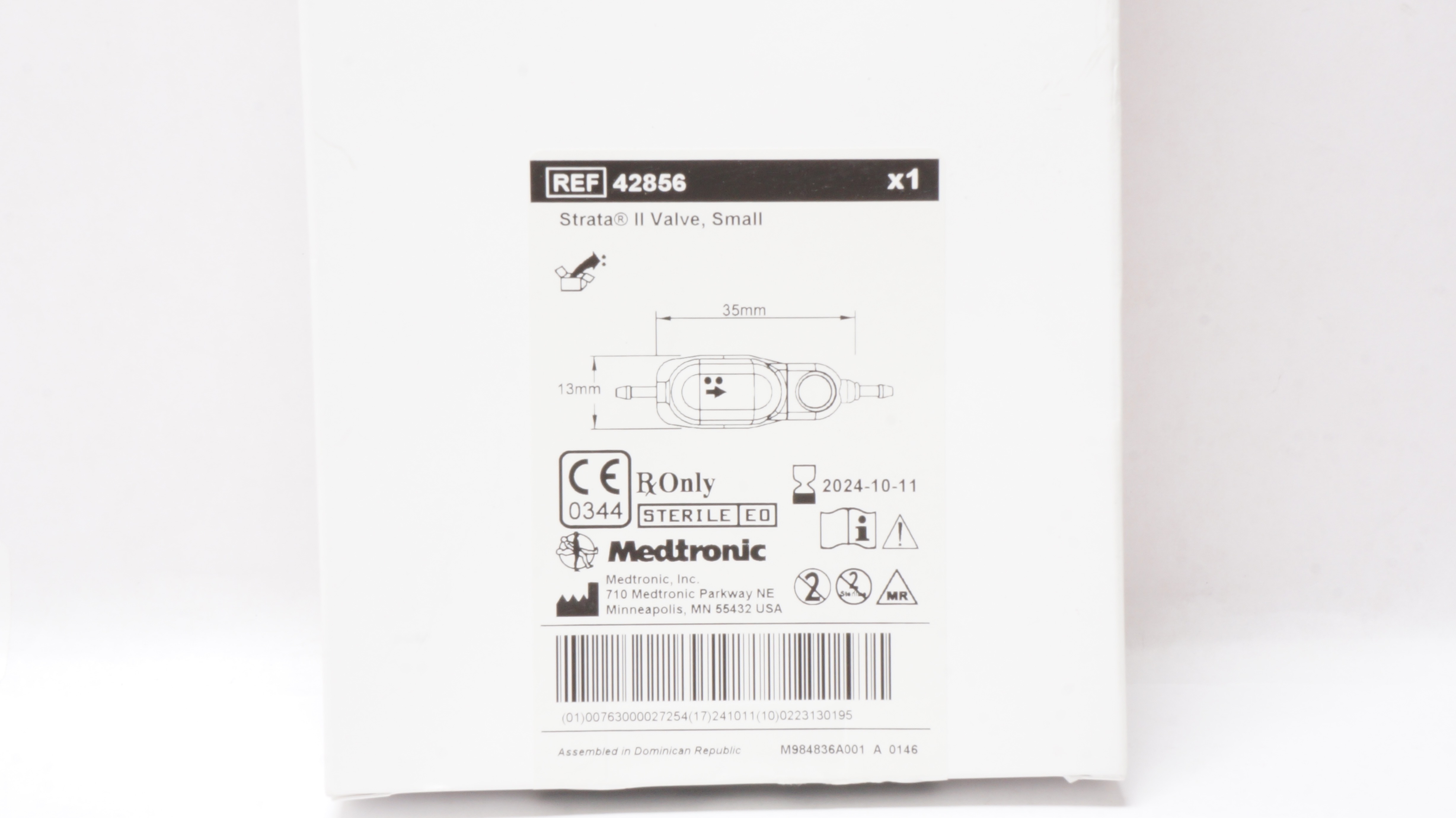 Medtronic 42856 Strata II Valve Small 13mm x 35mm