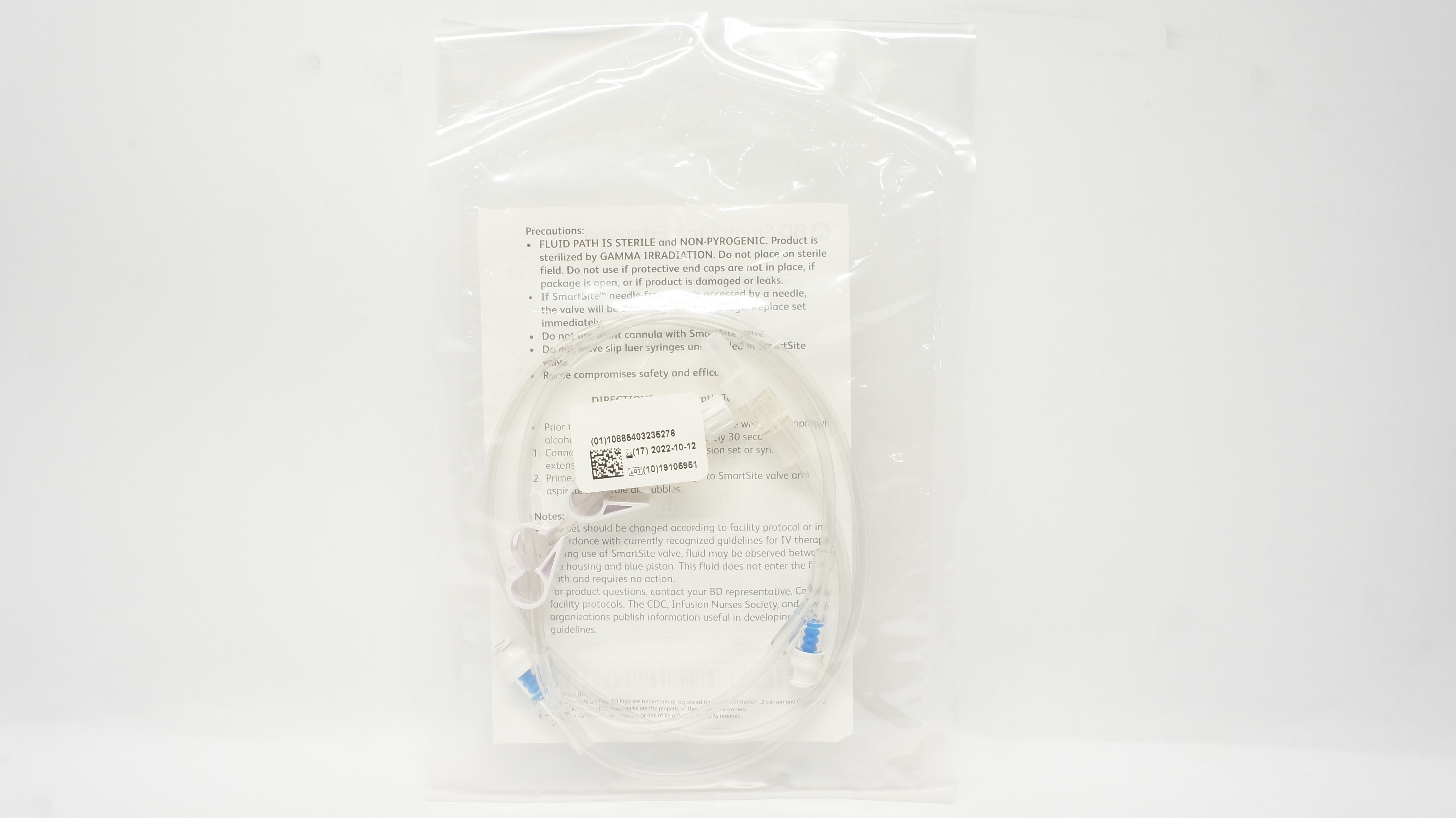 BD 37262E SmartSite Extension Set 2-Ndle Free Valves 6ml 41 inch