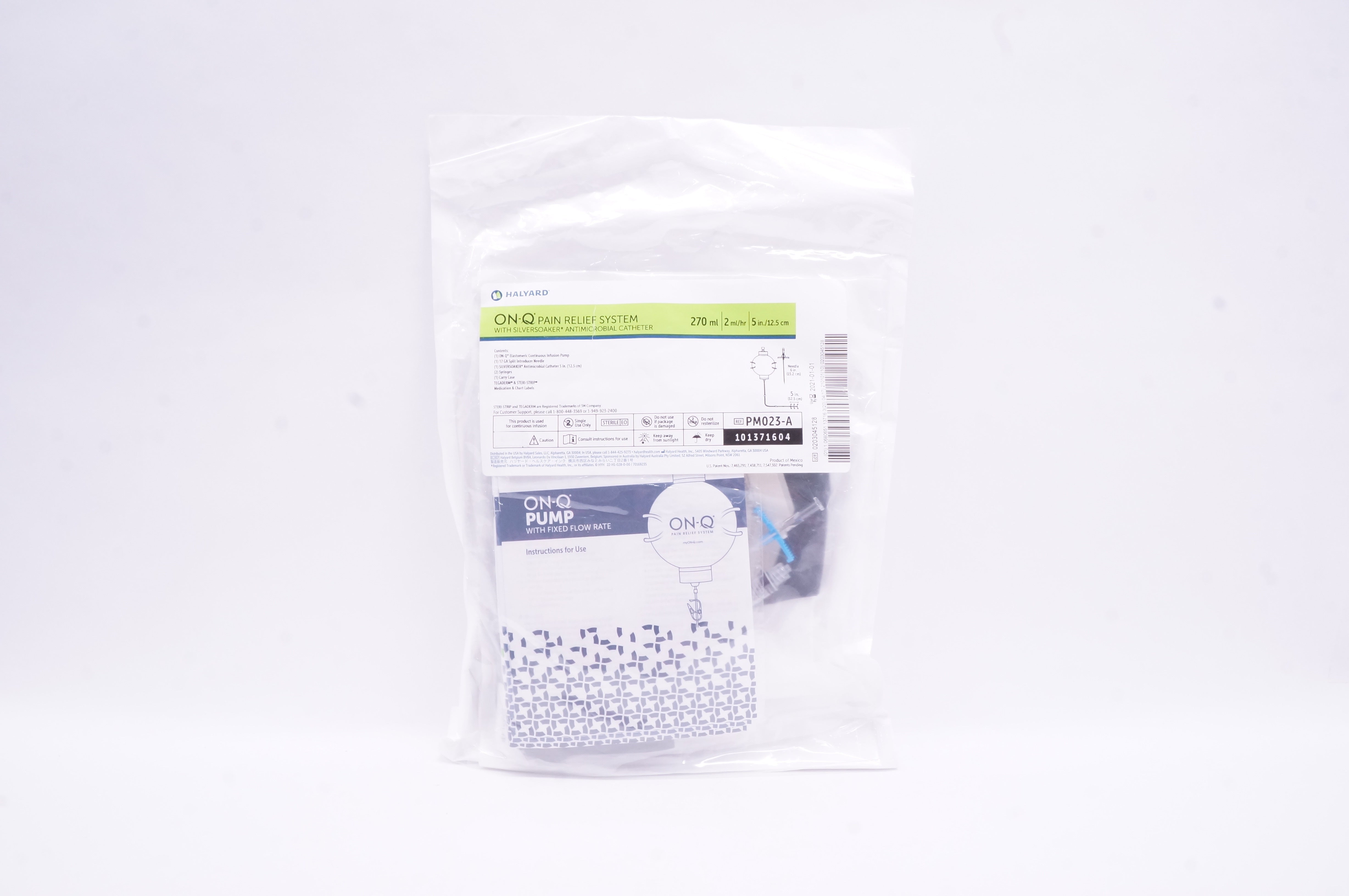Halyard PM023-A On-Q Pain Relief System W/Antimicrobial Cath. 270ml x 5 inch (x)