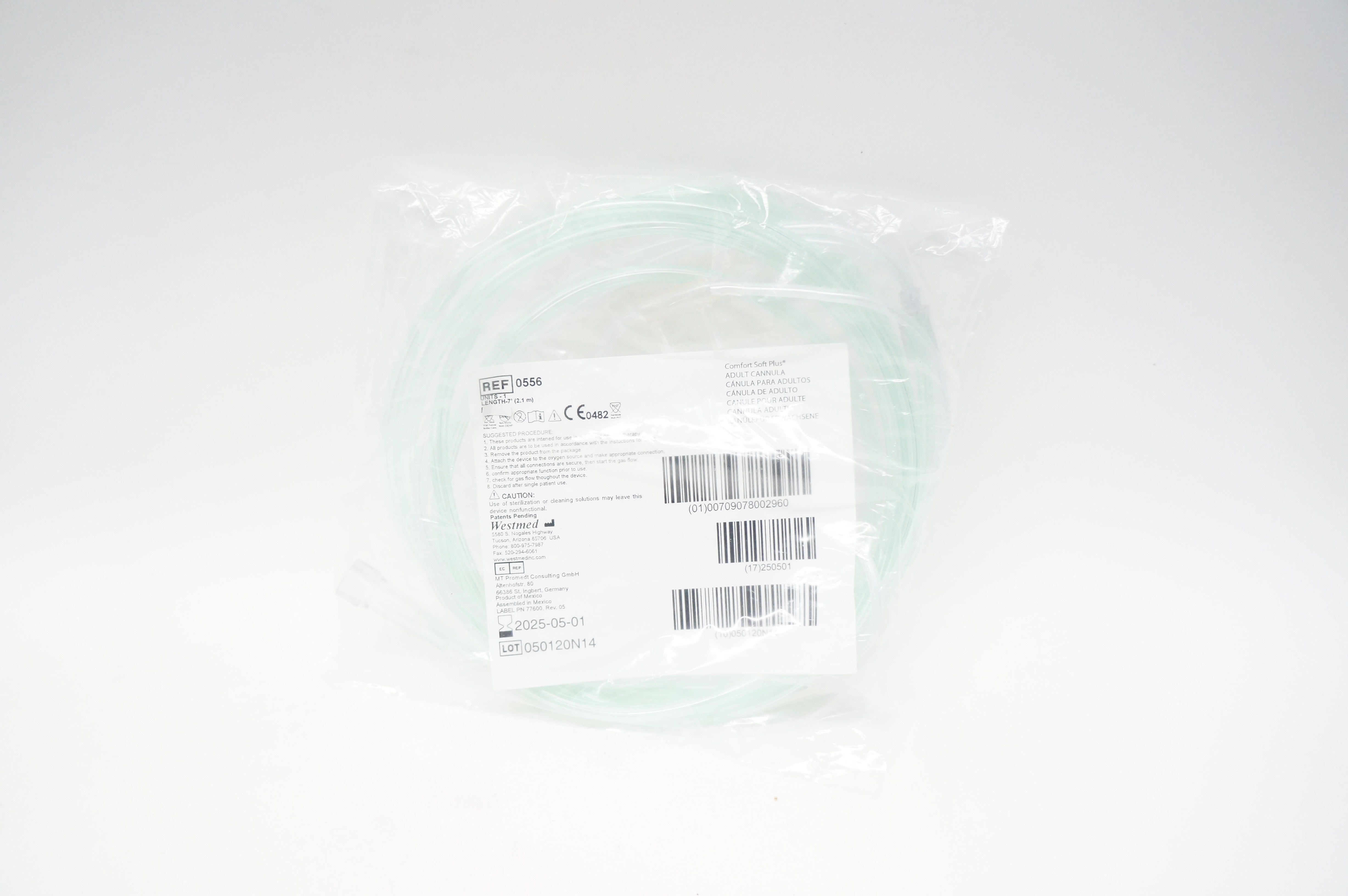 Westmed 0556 Comfort Soft Plus Adult Cannula 7ft.
