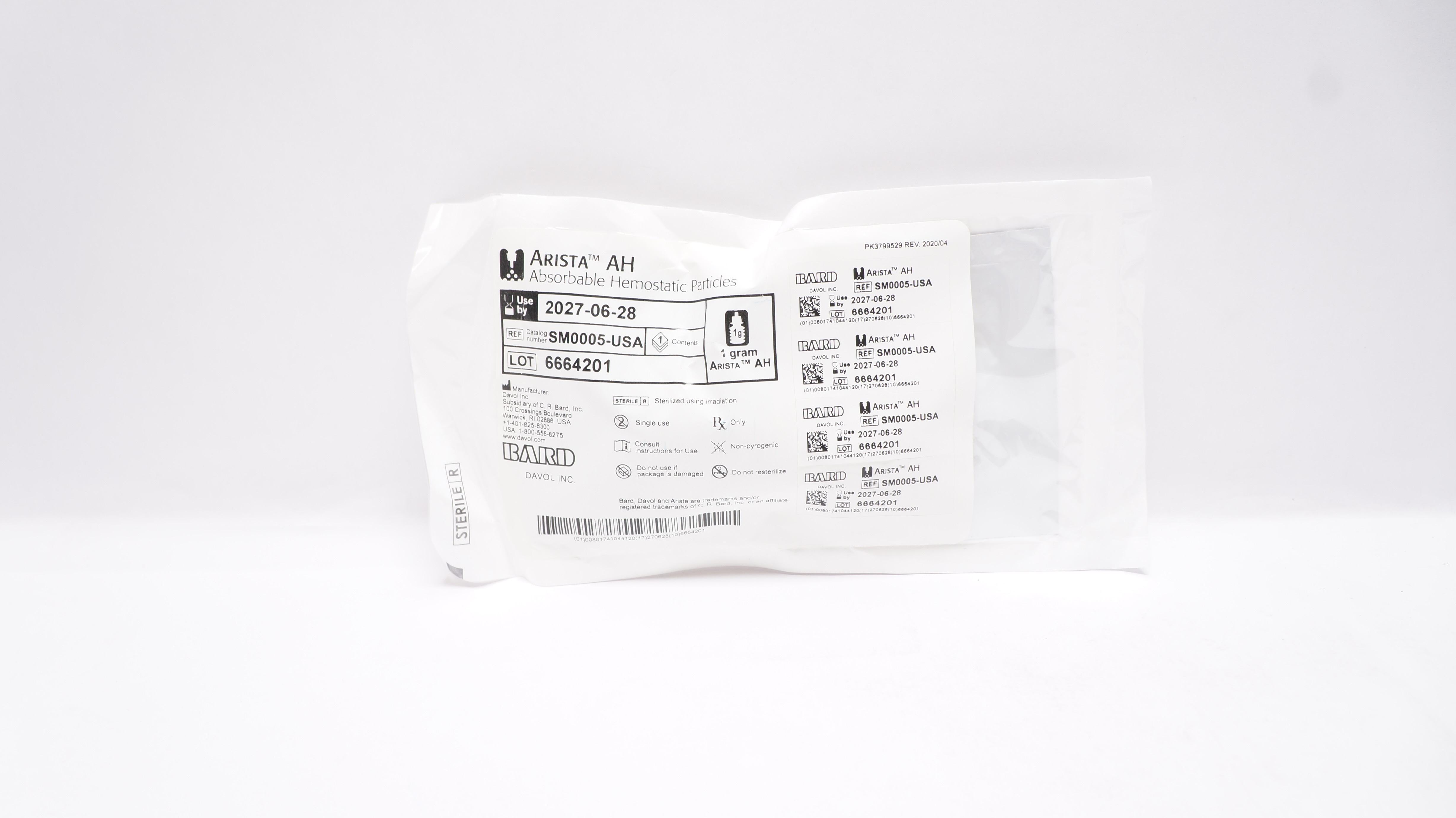 Bard SM0005-USA Arista AH Absorbable Hemostatic Particles