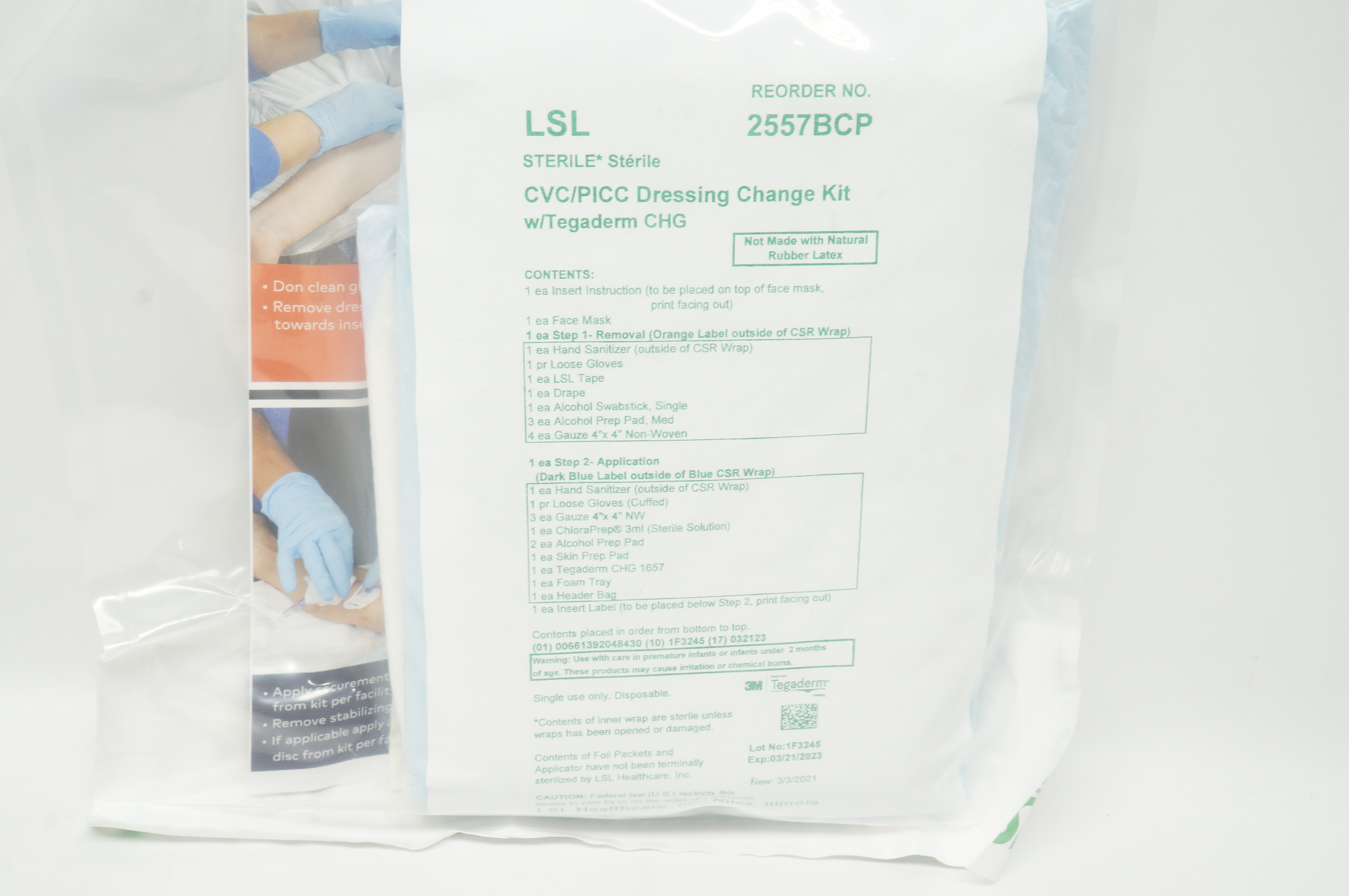LSL Healthcare 2557BCP CVC/PICC Dressing Change Kit w/Tegaderm CHG (x)