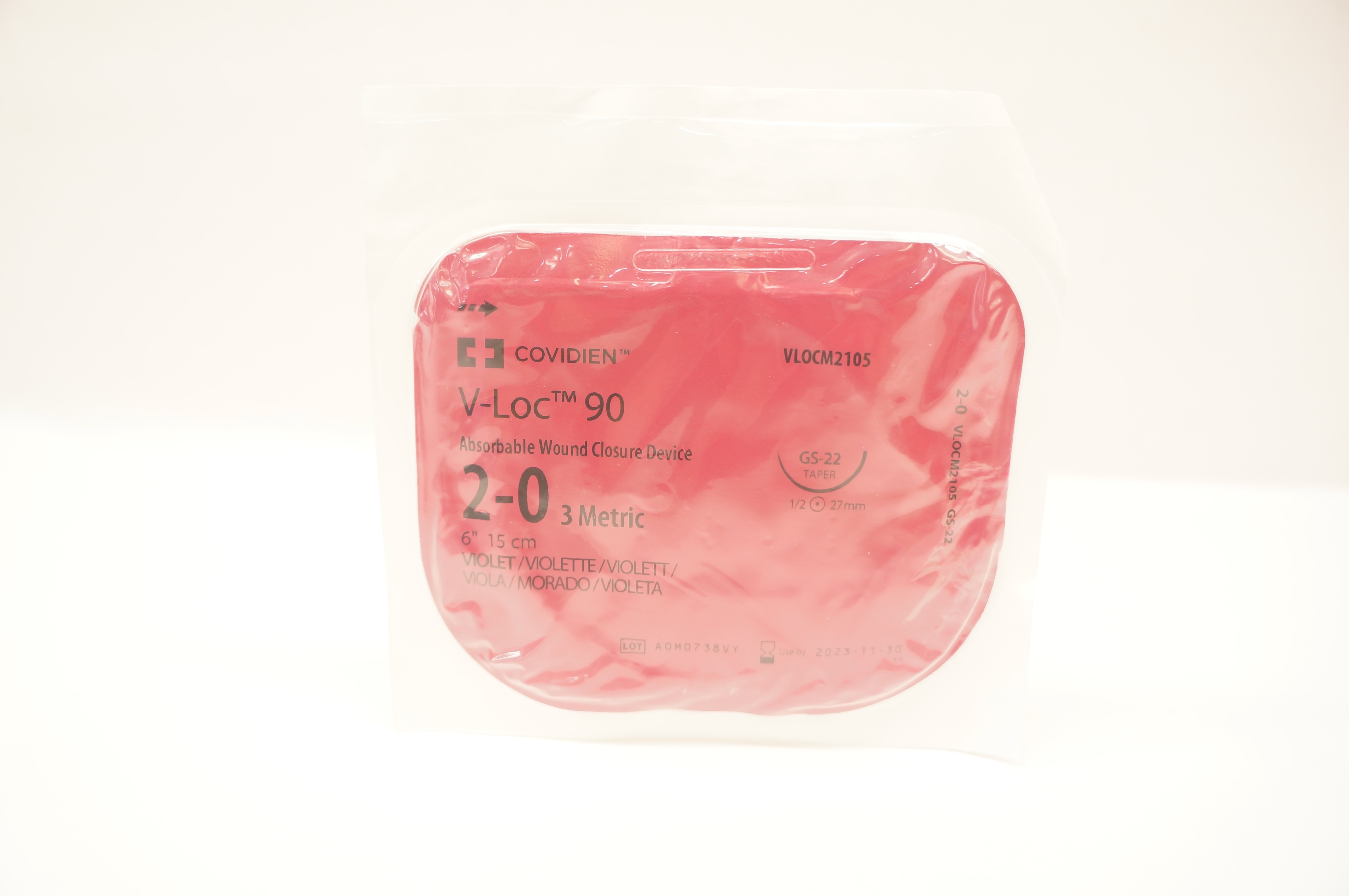 Covidien VLOCL2105 2-0 V-Loc 180 Absorbable Wound Closure GS-22