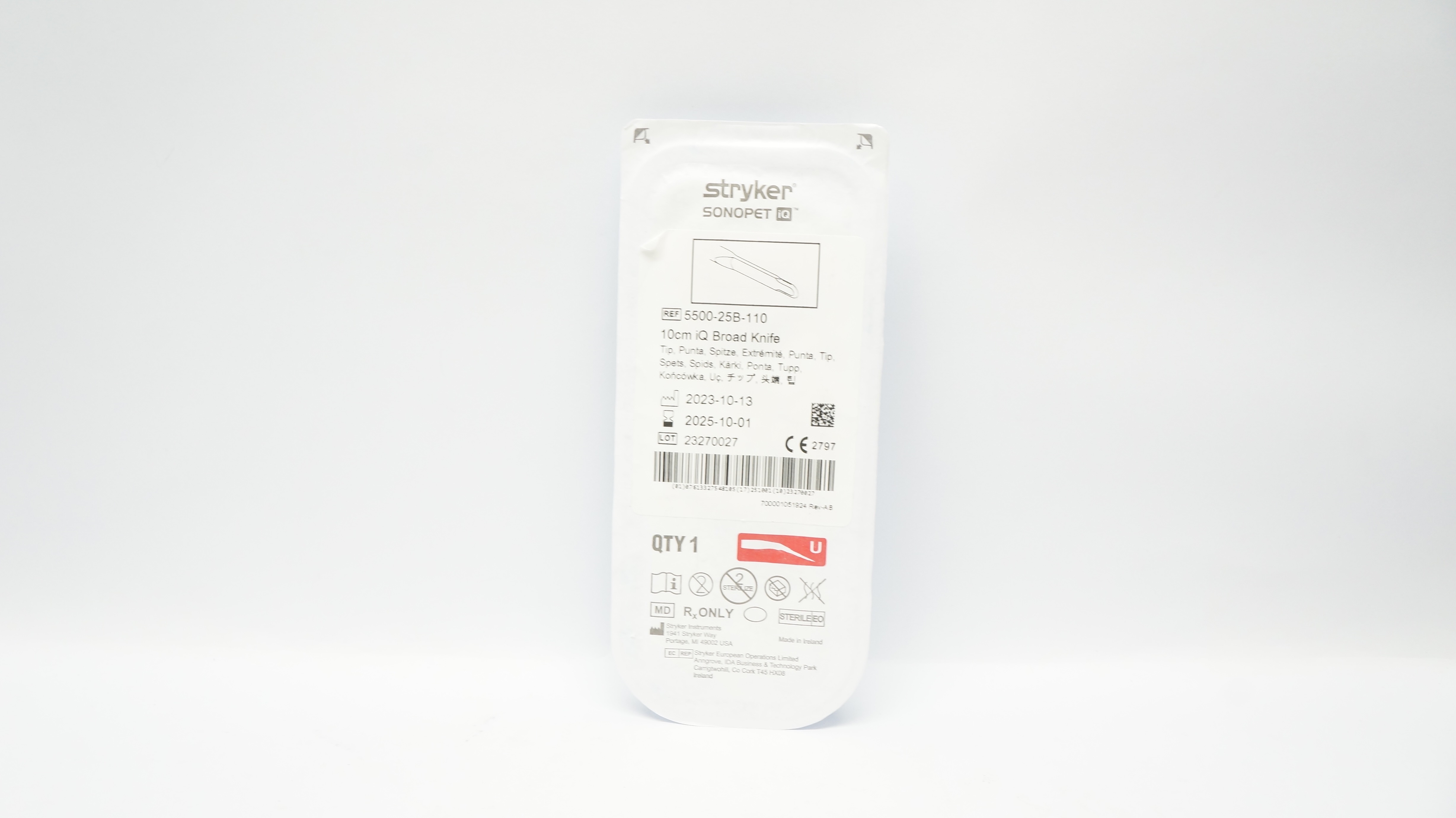 Stryker 5500-25B-110 Sonopet 10cm iQ Broad Knife Tip (x)