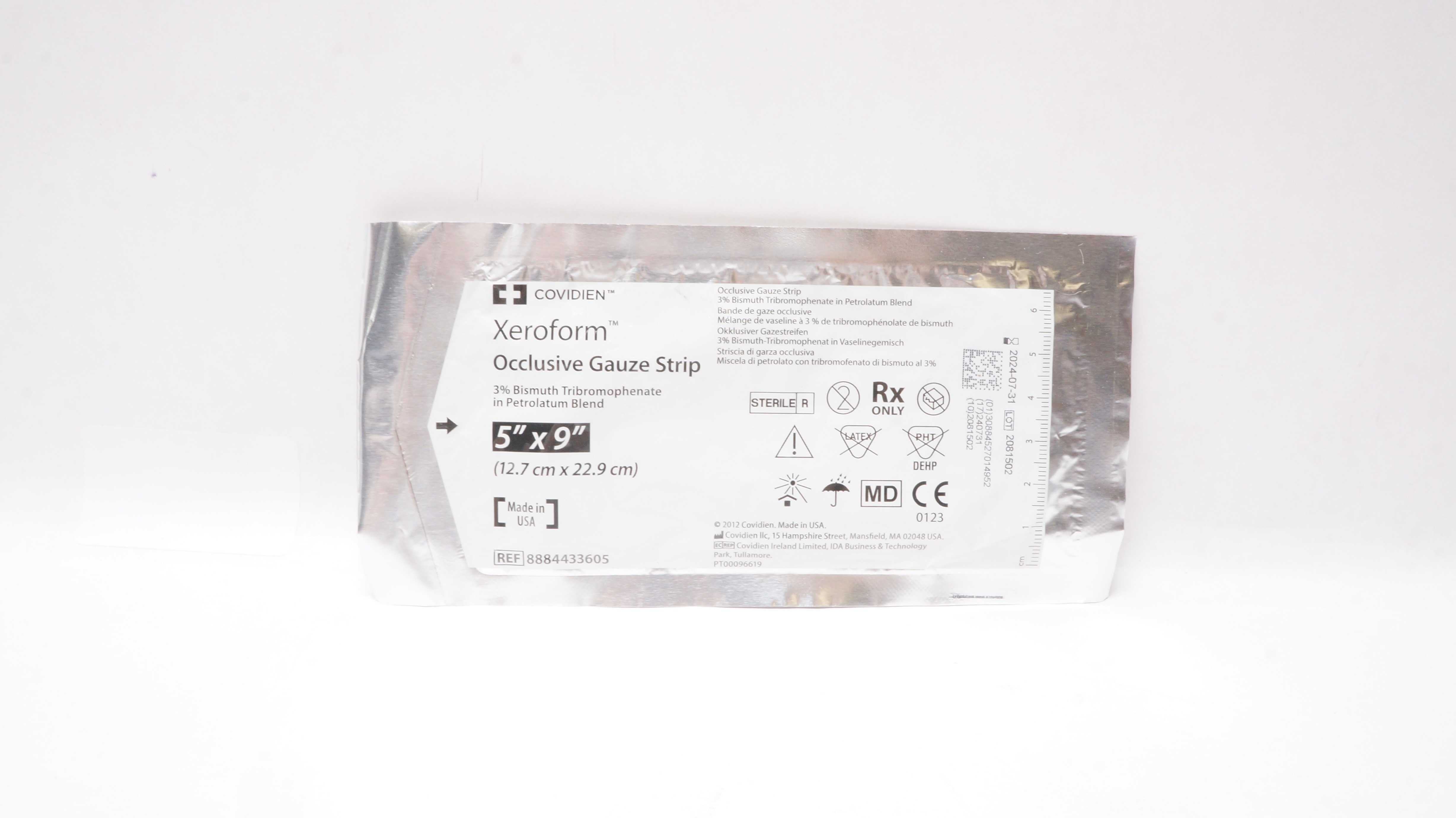 Covidien 8884433605 Xeroform Occlusive Gauze Strip 5inch x 9inch