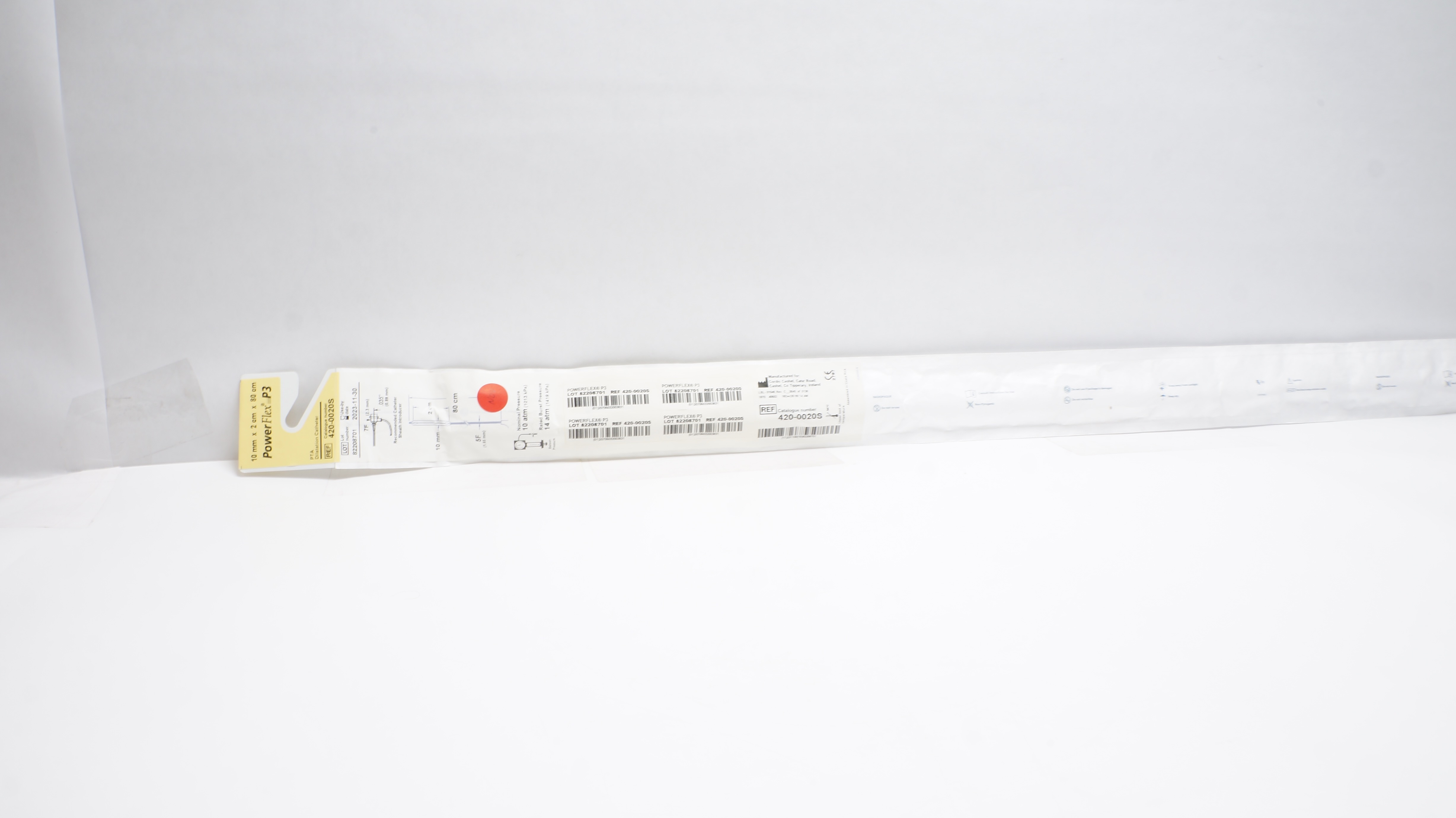 Cordis 420-0020S PowerFlex P3 PTA Dilatation Cath. 10mm x 2cm x 80cm (x)