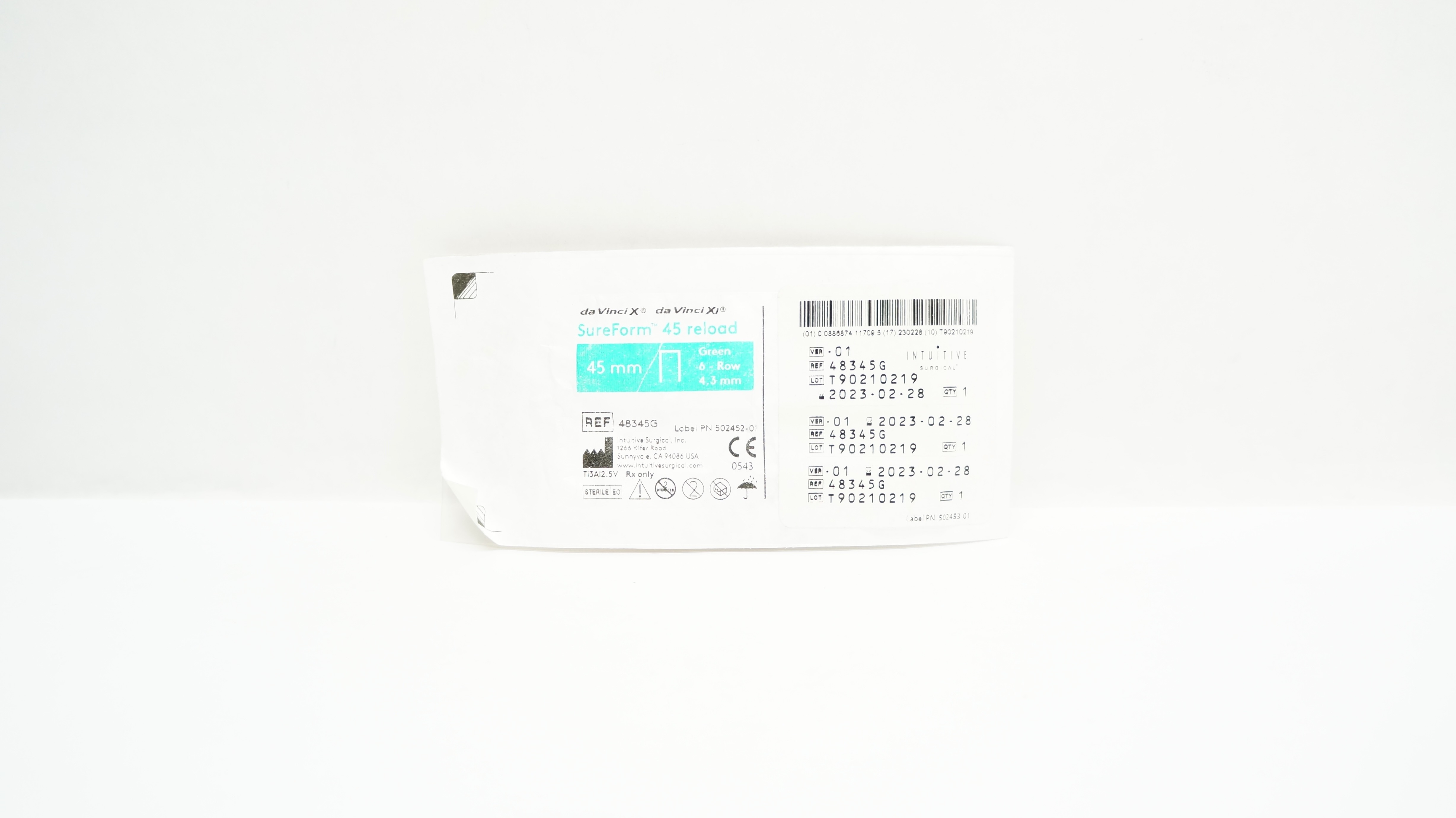 Intuitive 48345G da Vinci X, Xi SureForm Stapler 45mm Reload 6-Row 4.3mm (x)