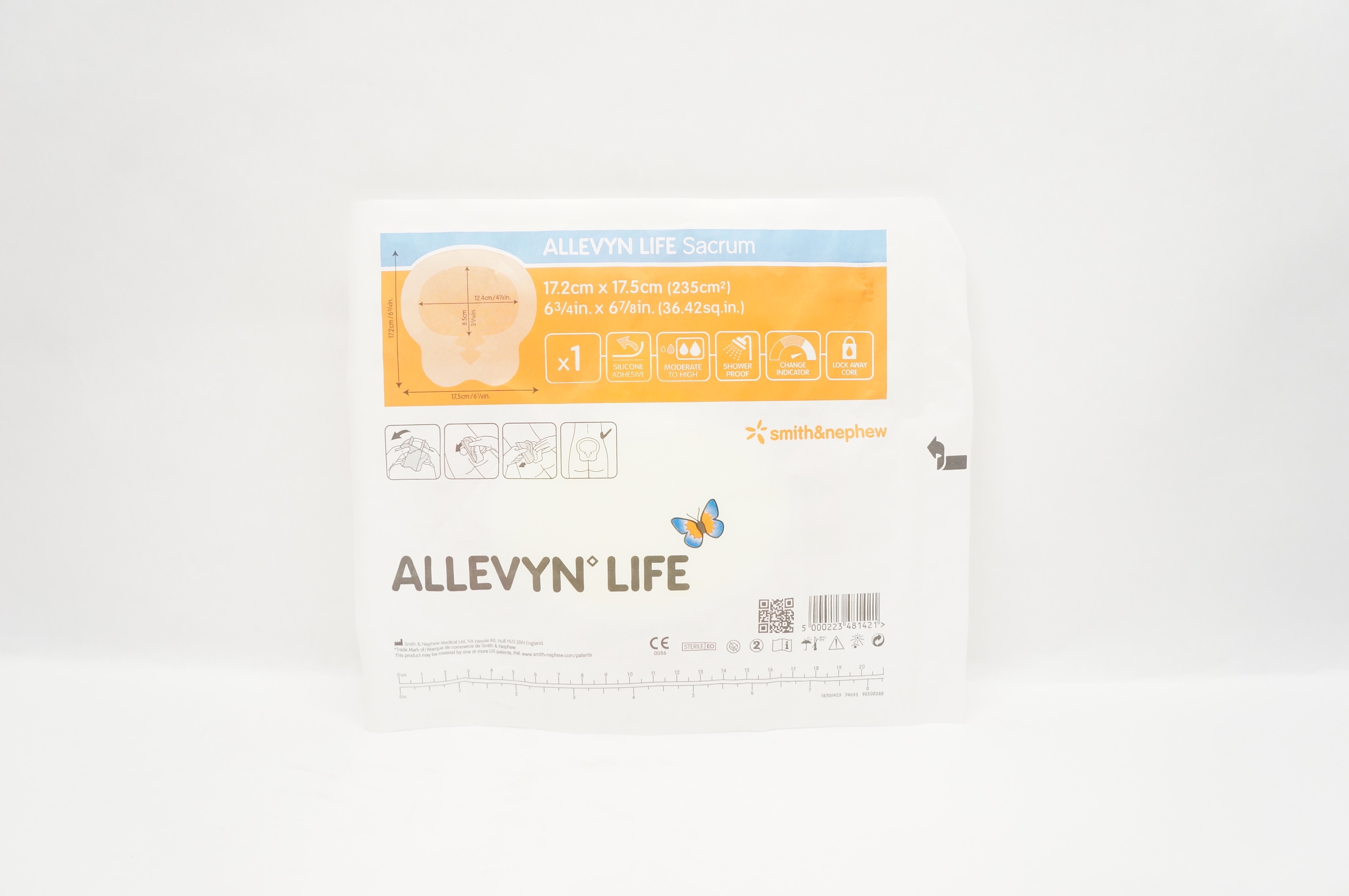 Smith&Nephew 66801306 Allevyn Life Sacrum Dressing 6-3/4 x 6-7/8inch (x)