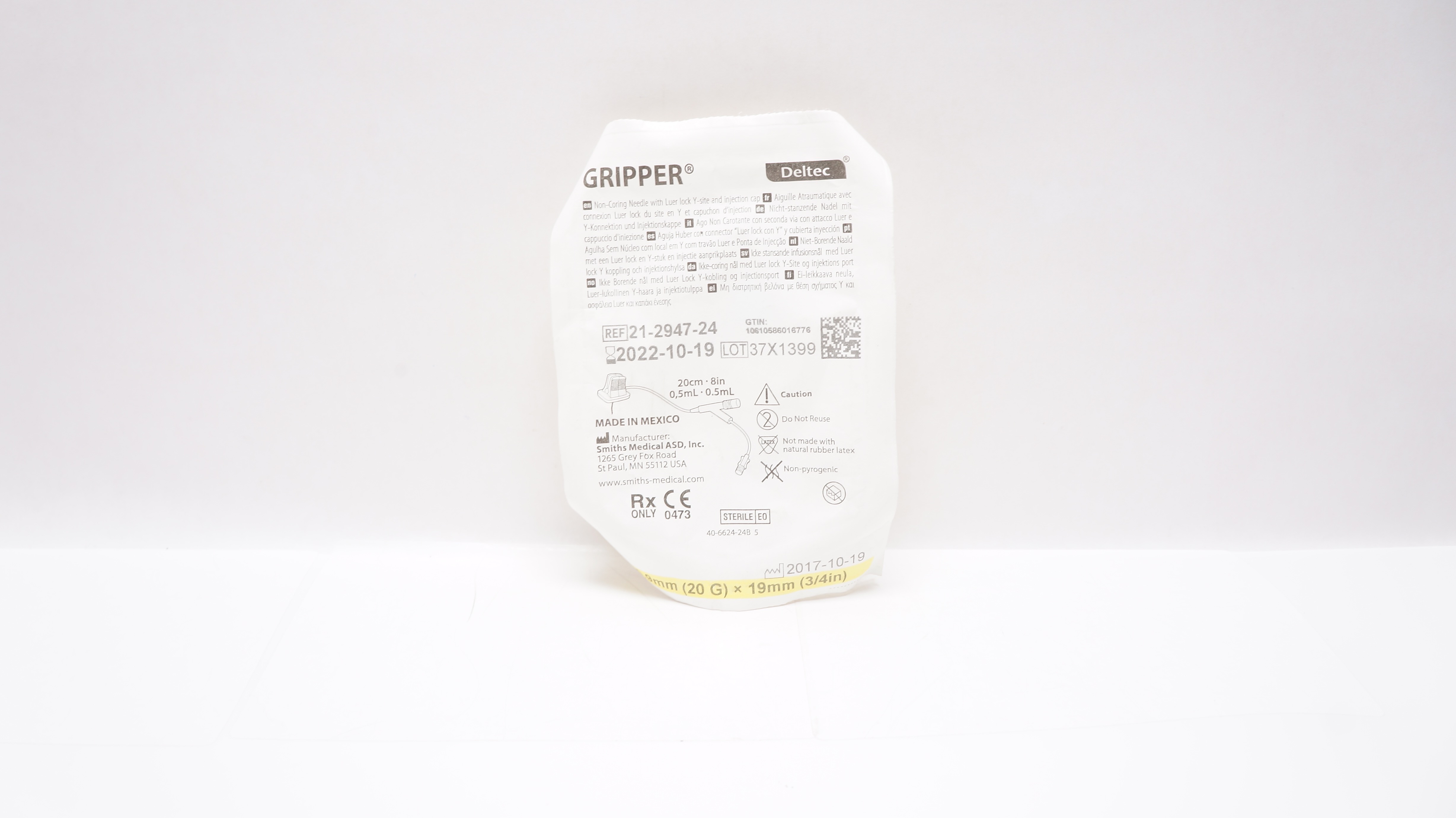 Smiths Medical 21-2947-24 Deltec Gripper Non-Coring Ndle. 20G x 3/4inch (x)