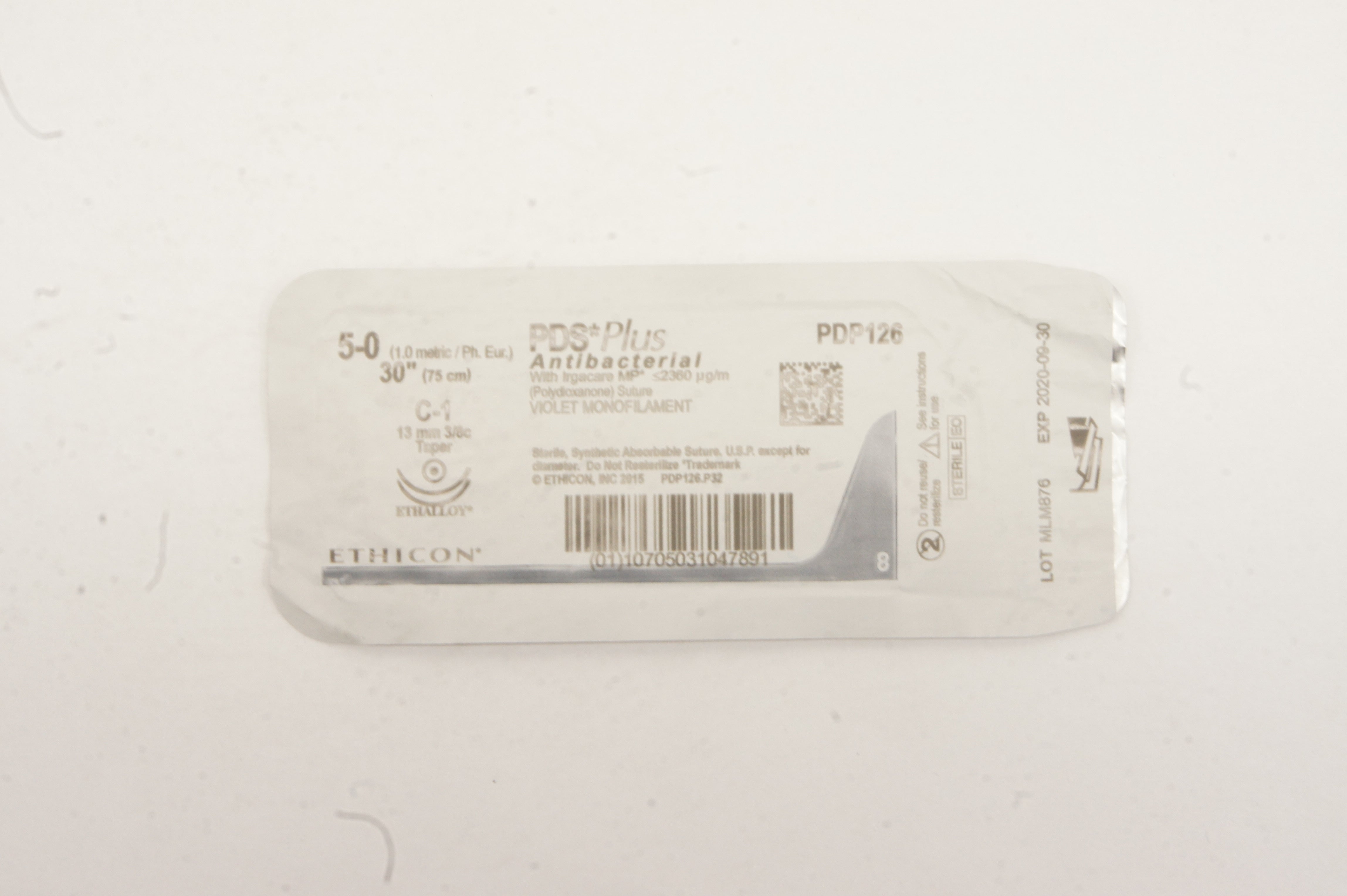 Ethicon PDP126 5-0 PDS Plus C-1 13mm 3/8c Taper 30inch (x)