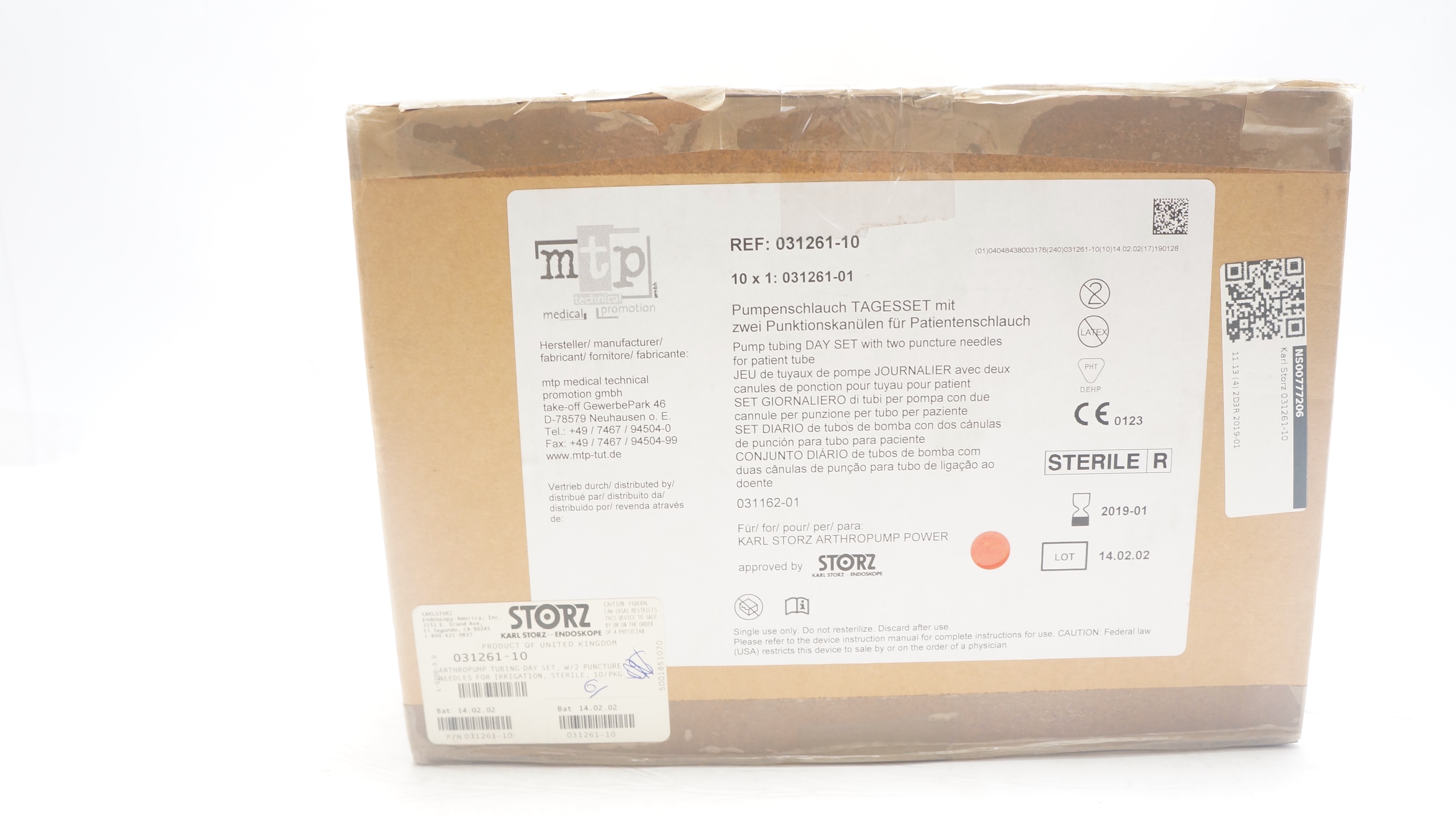 Karl Storz 031261-10 Pump Tubing Day Set W/2 Puncture Needles - Box of 10 (x)