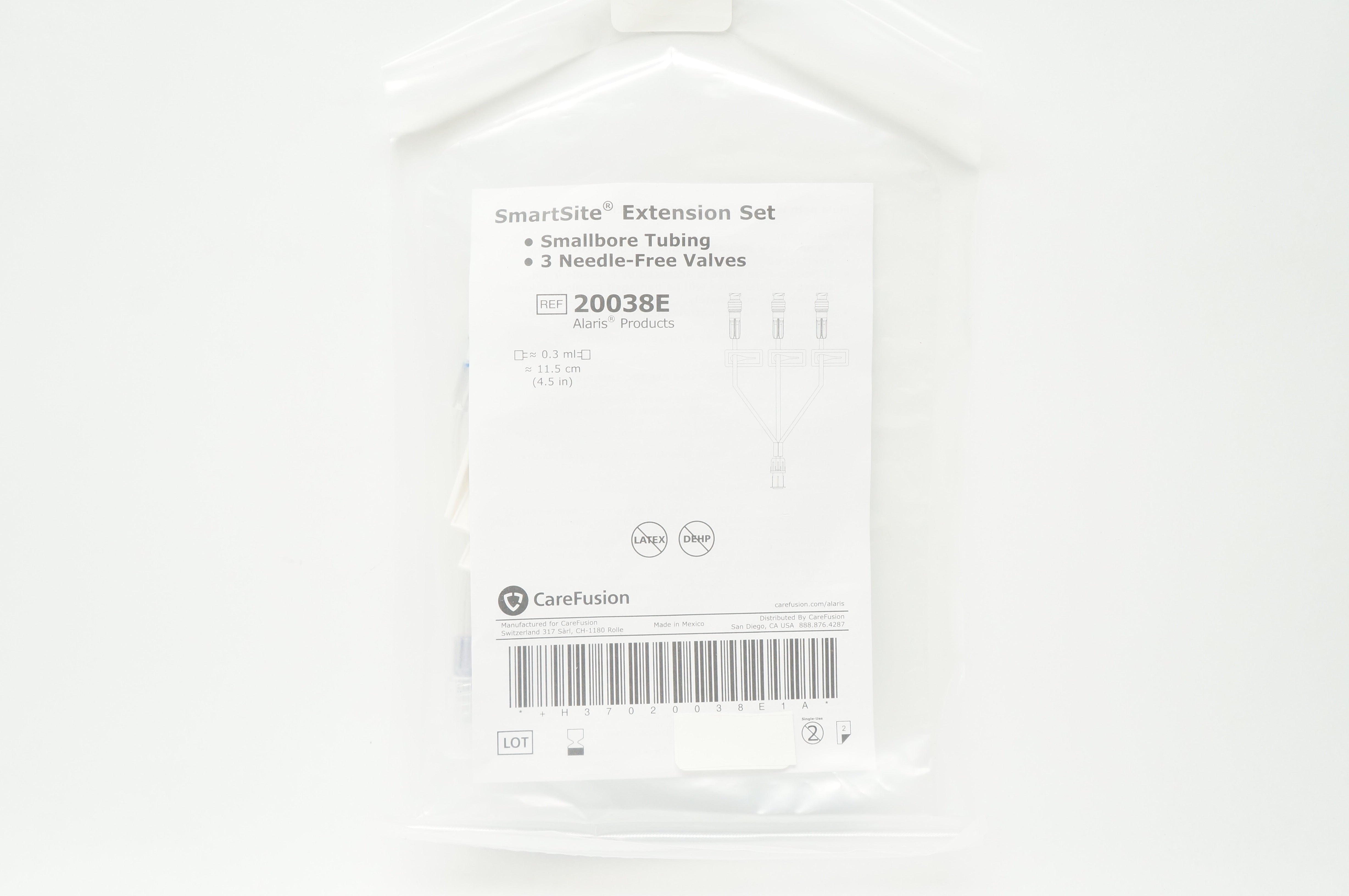 BD 20038E Alaris SmartSite Extension Set 0.3ml x 4.5inch (x)