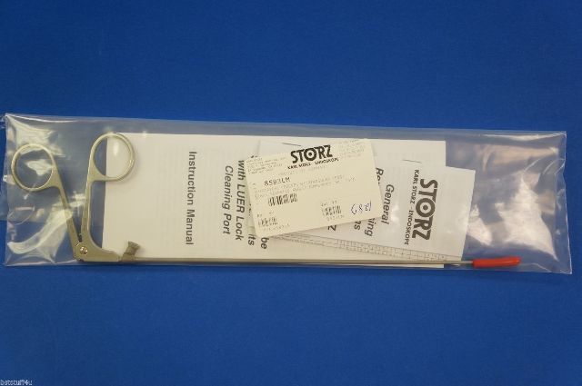 Karl Storz 8593LM Miniature Forceps W/ Tiangular Fenst Jaws Serrated Angled