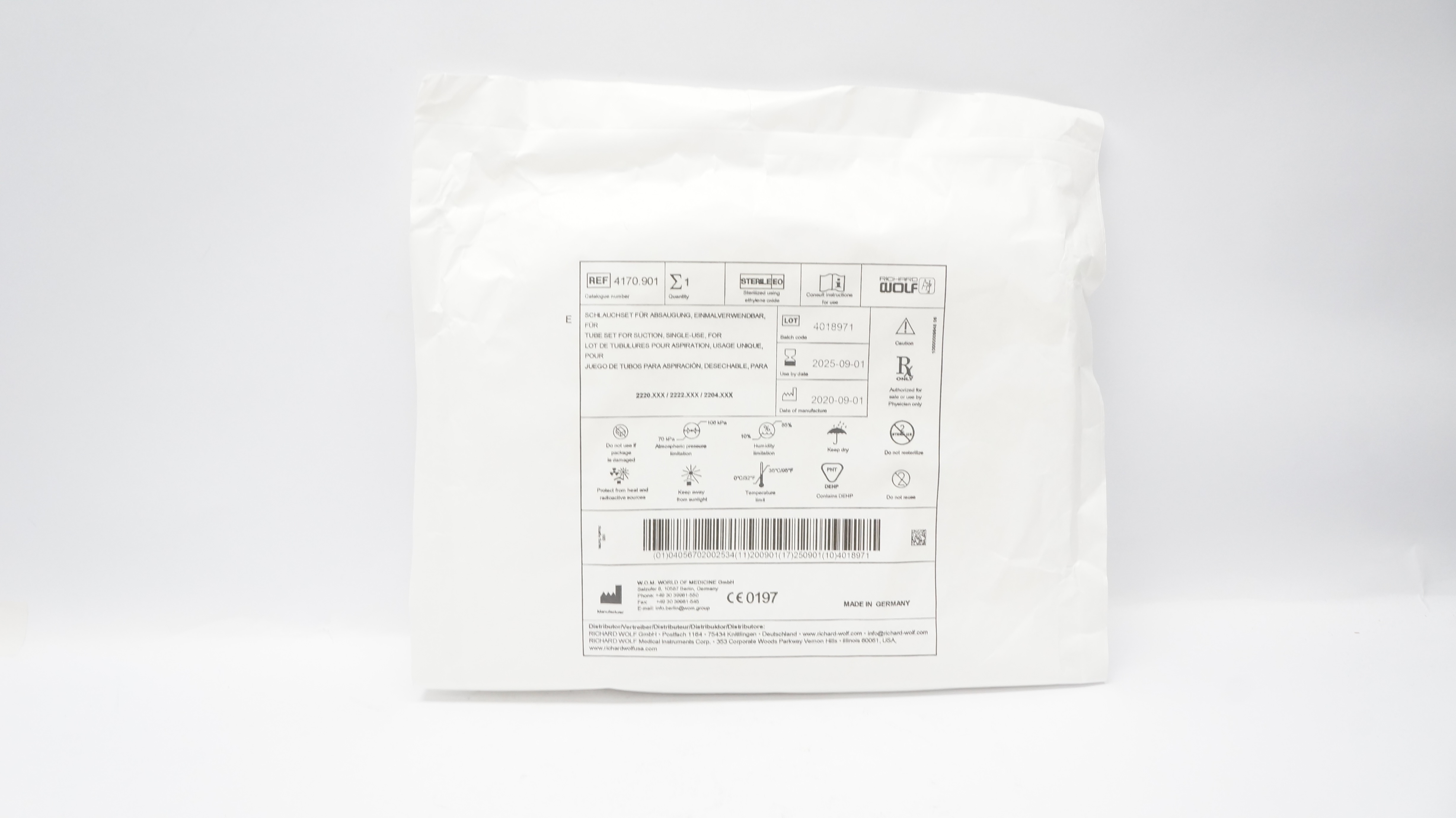 Richard Wolf 4170.901 Tube Set for Suction