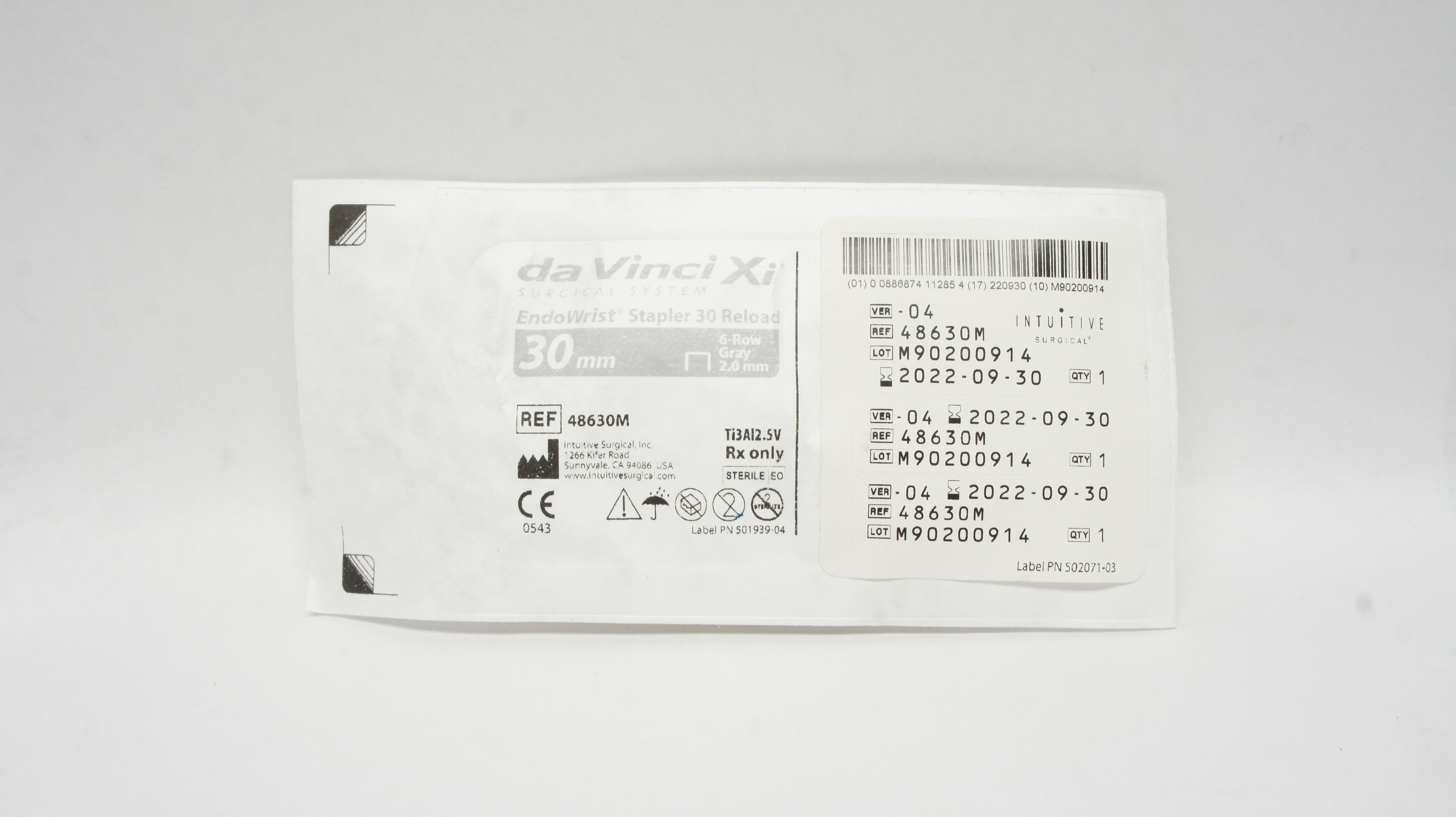Intuitive Surgical 48630M Da Vinci  EndoWrist Stapler 30 Reload 30mm 6-Row