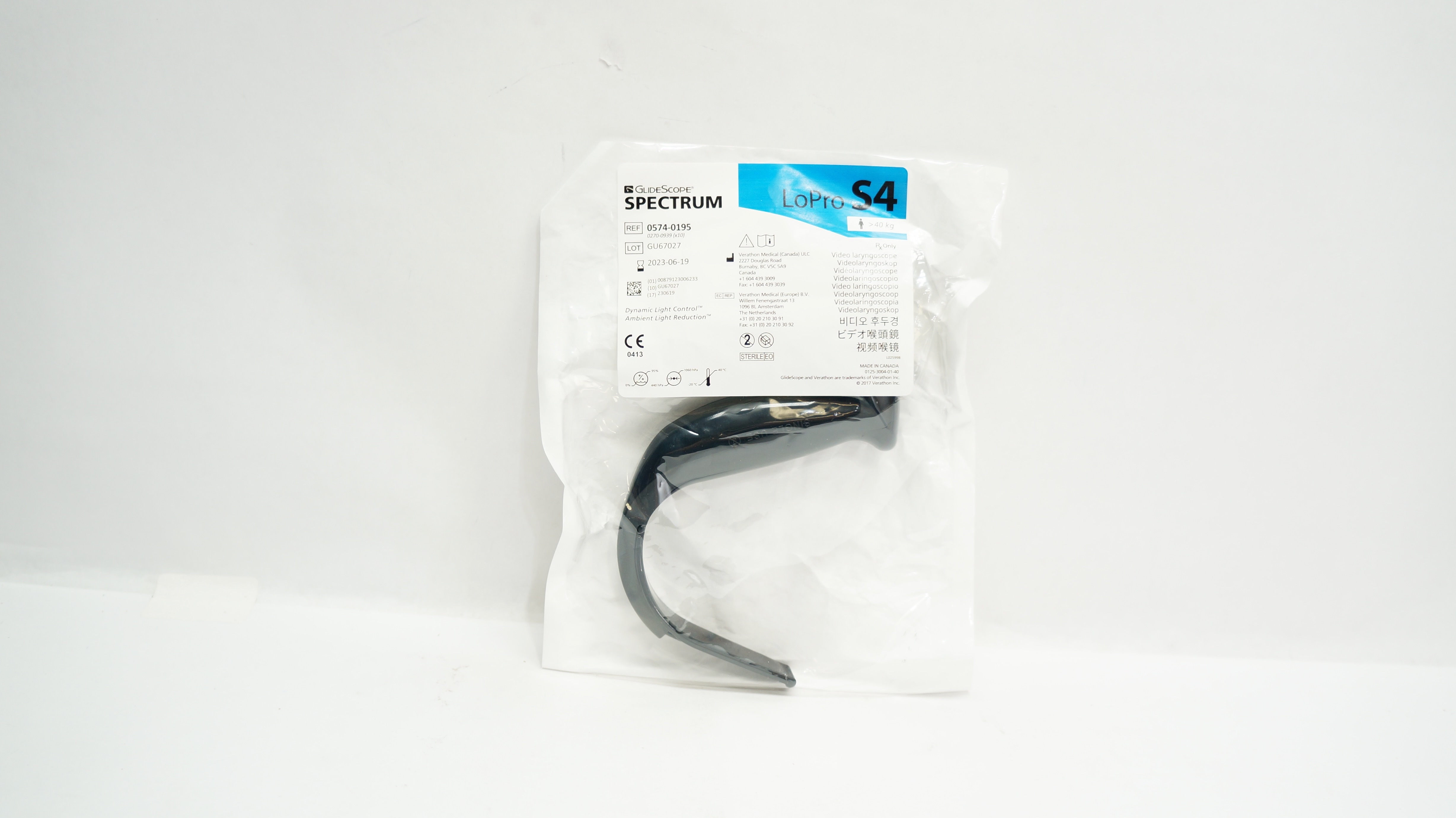 Verathon 0574-0195 GlideScope Spectrum LoPro S4, >40kg (x)