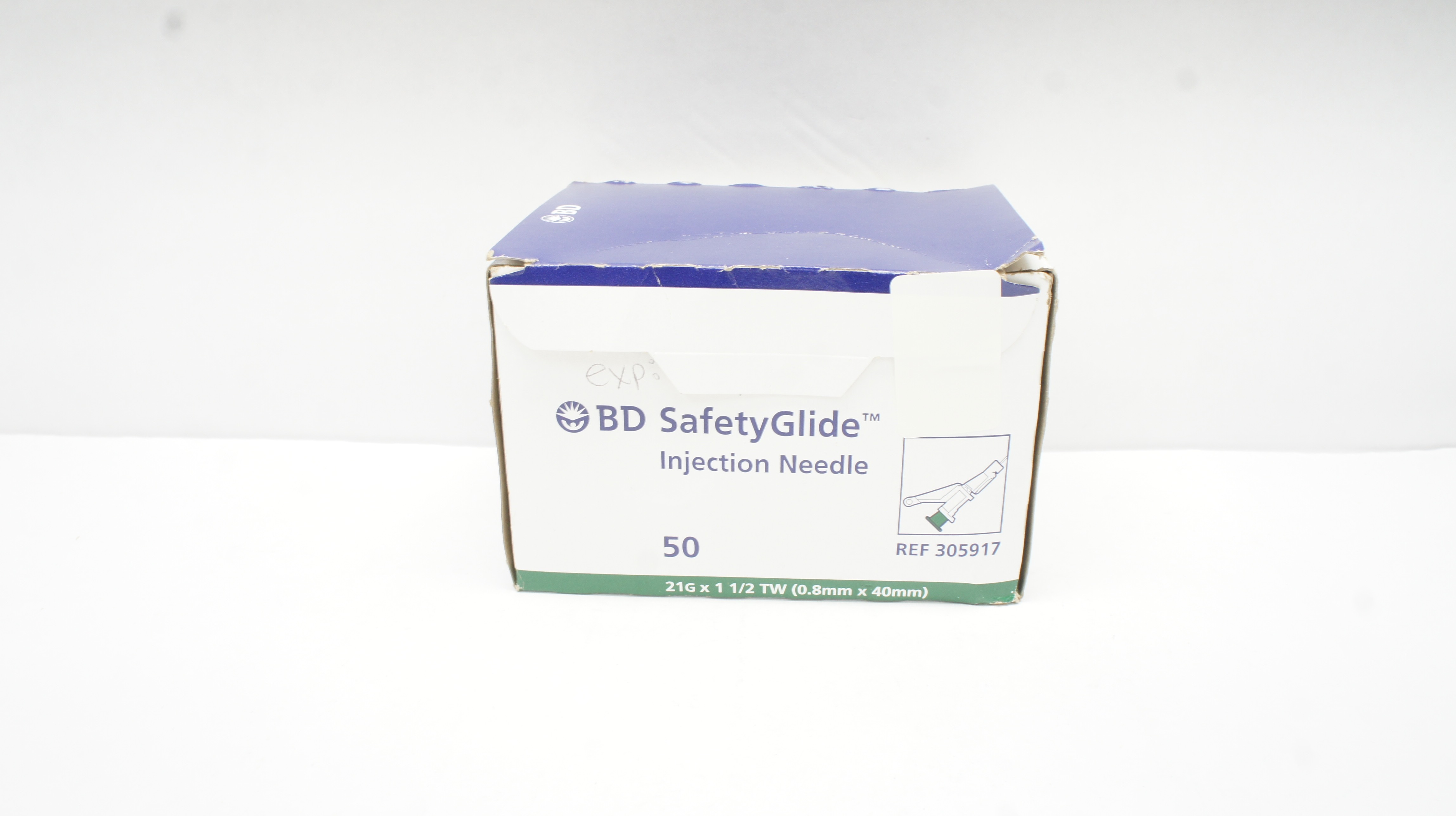 BD 305917 SafetyGlide Injection Ndle 21G x 1 1/2 TW (x) - Box of 34