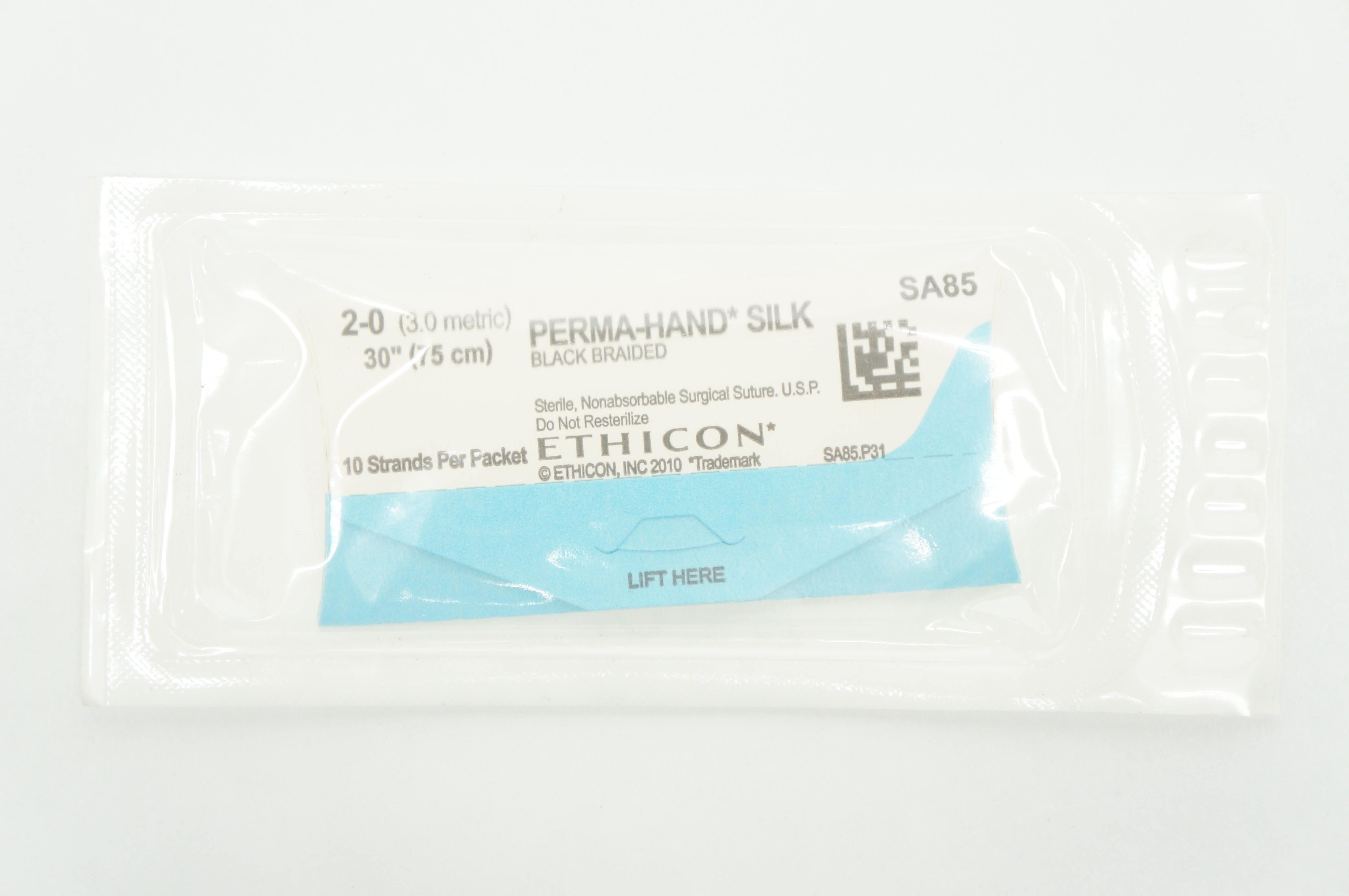 Ethicon SA85 2-0 Perma-Hand Silk Black Braided, 30inch (x)