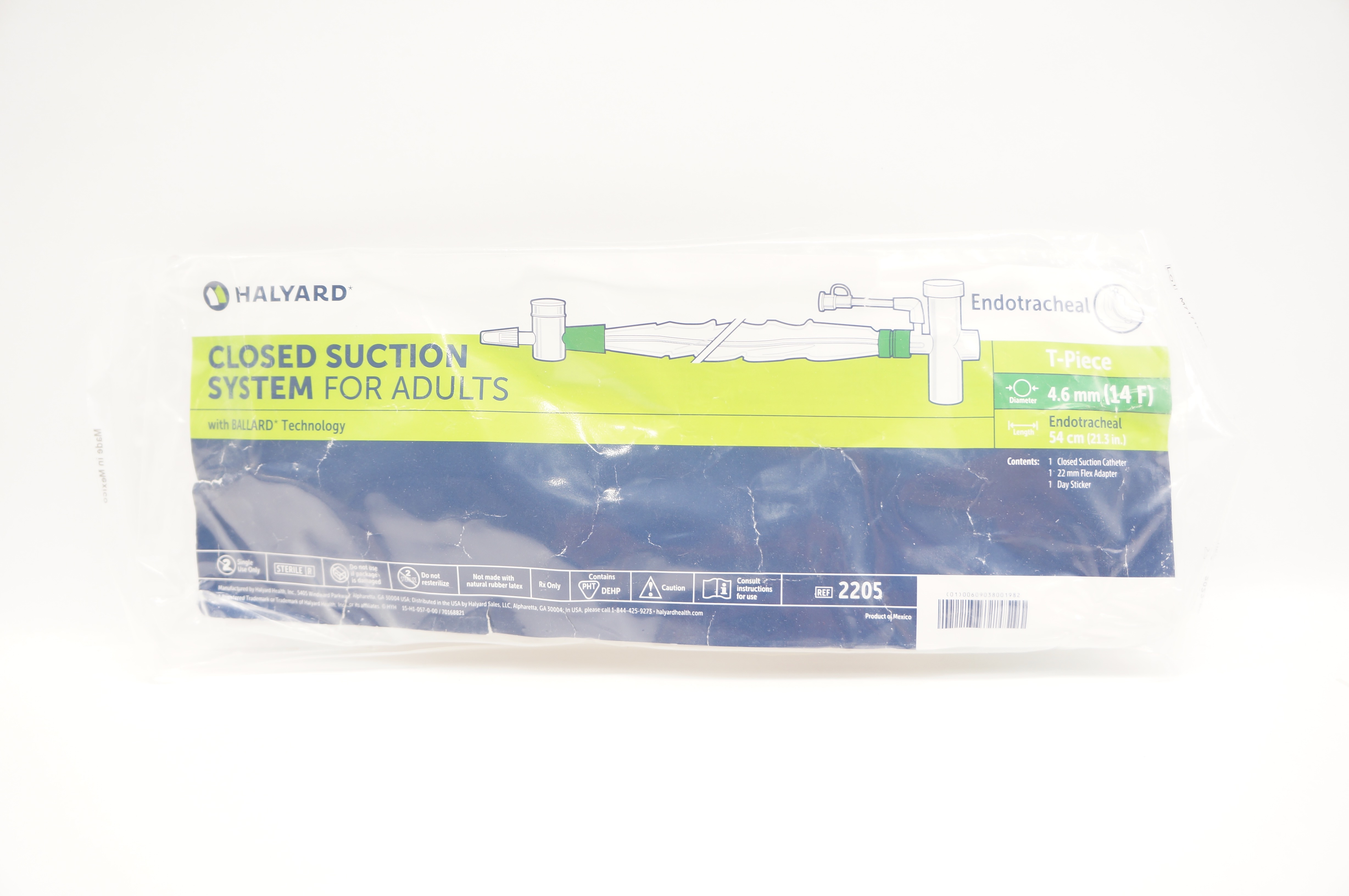 Halyard 2205 Endotracheal Closed Suction System For Adults 14F x 21.3 inch