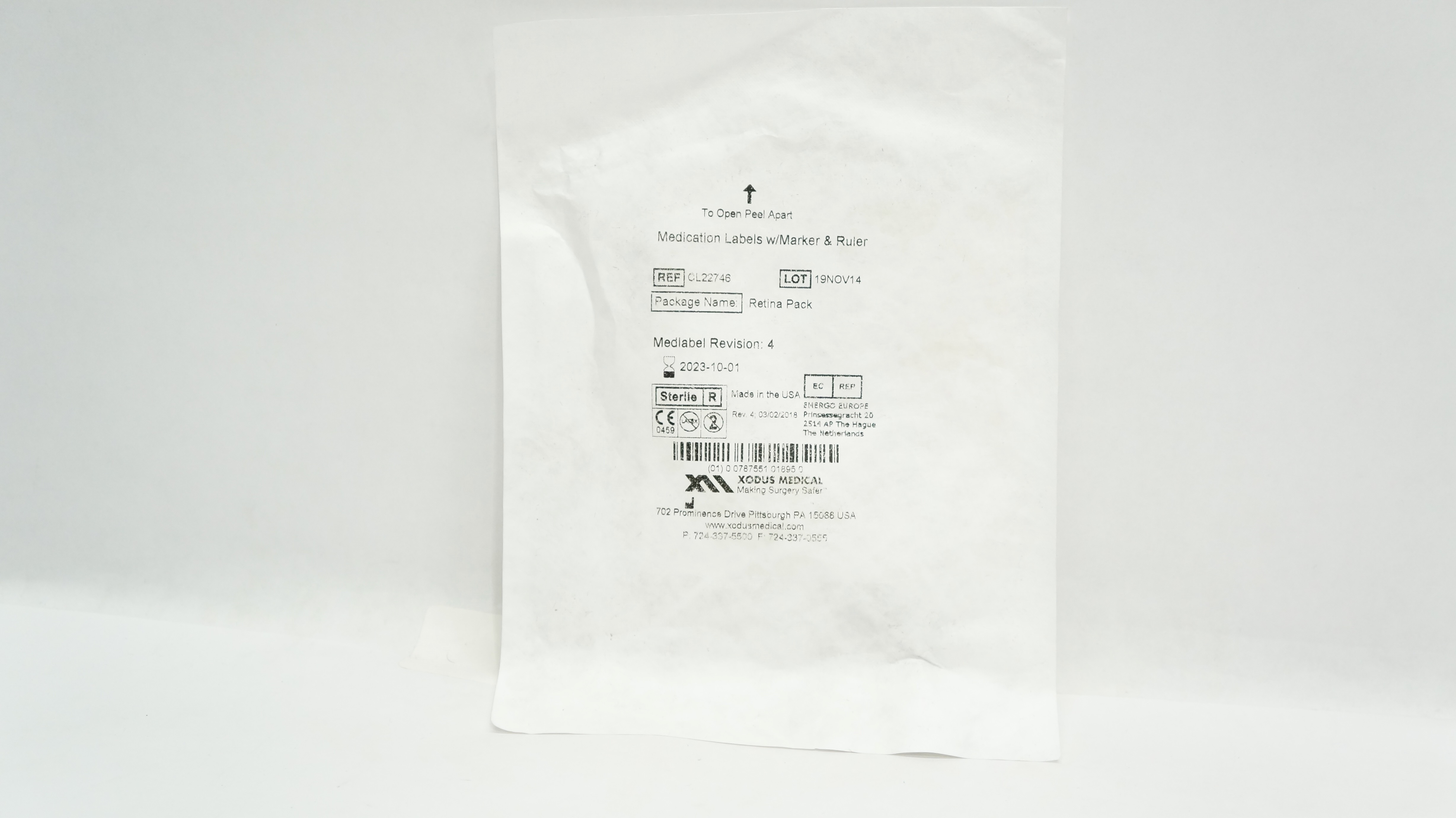 Xodus Medical CL22746 Medication Labels w/Marker & Ruler, Medlabel Revision 4