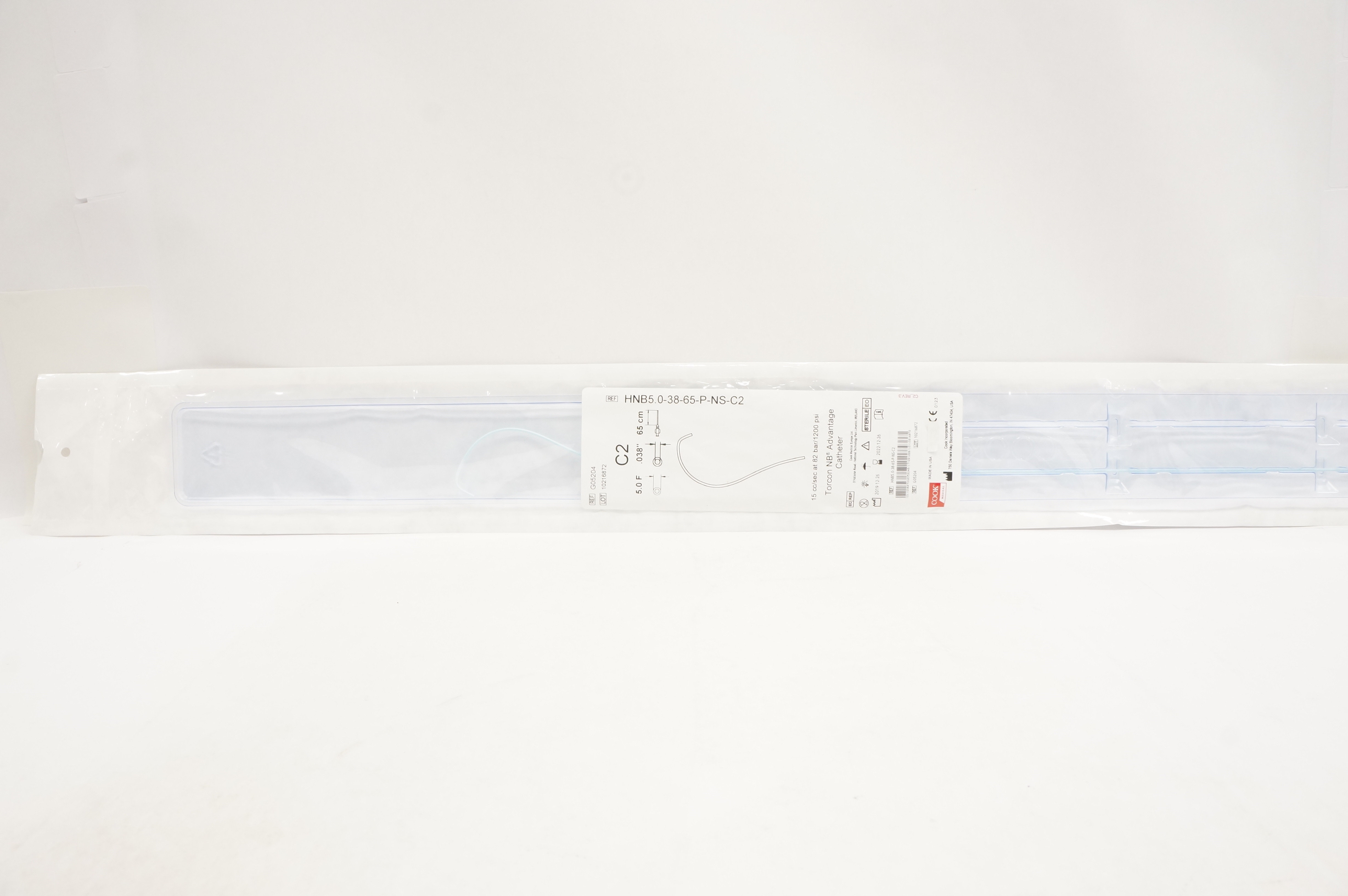 Cook Medical G05204 Torcon NB Advantage Cath. C2 5.0F x 0.038inch x 65cm