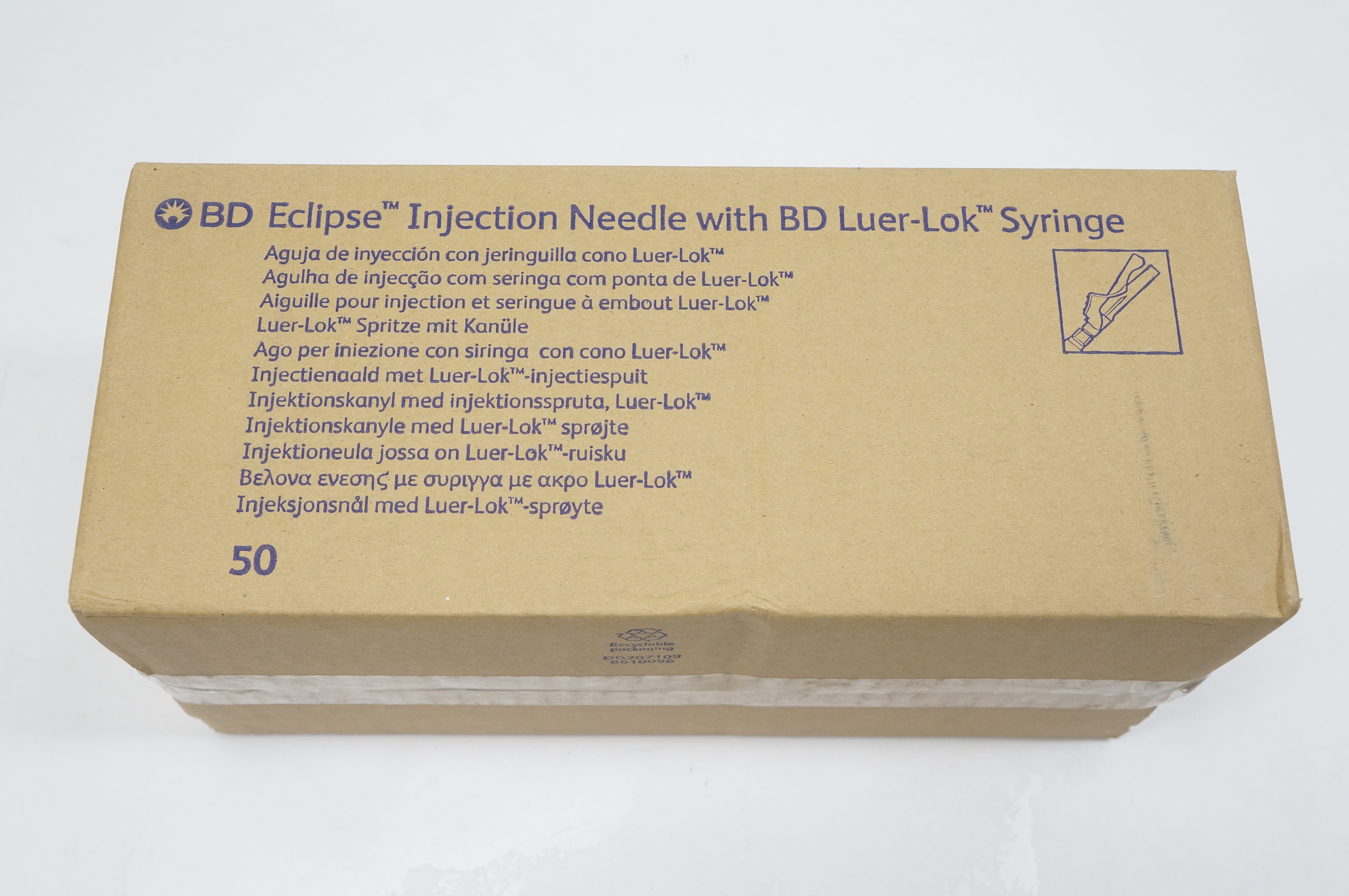 BD 305780 Eclipse Injection Ndle W/BD Luer-Lok Syringe 1ml, 25G x 5/8 -Box of 50