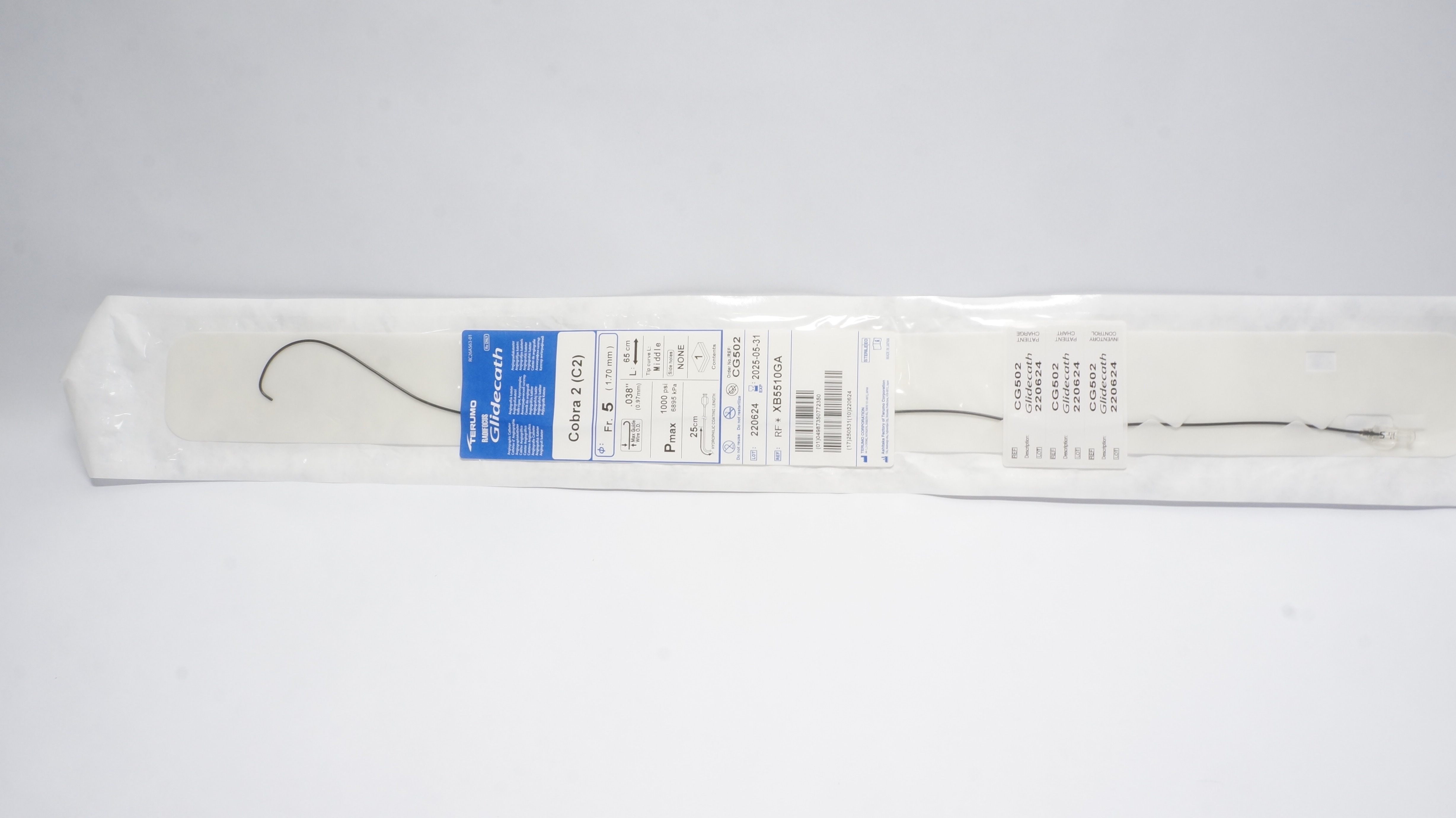 Terumo XB5510GA GLIDECATH Cobra 2 Angiographic Cath 5Fr. (x)