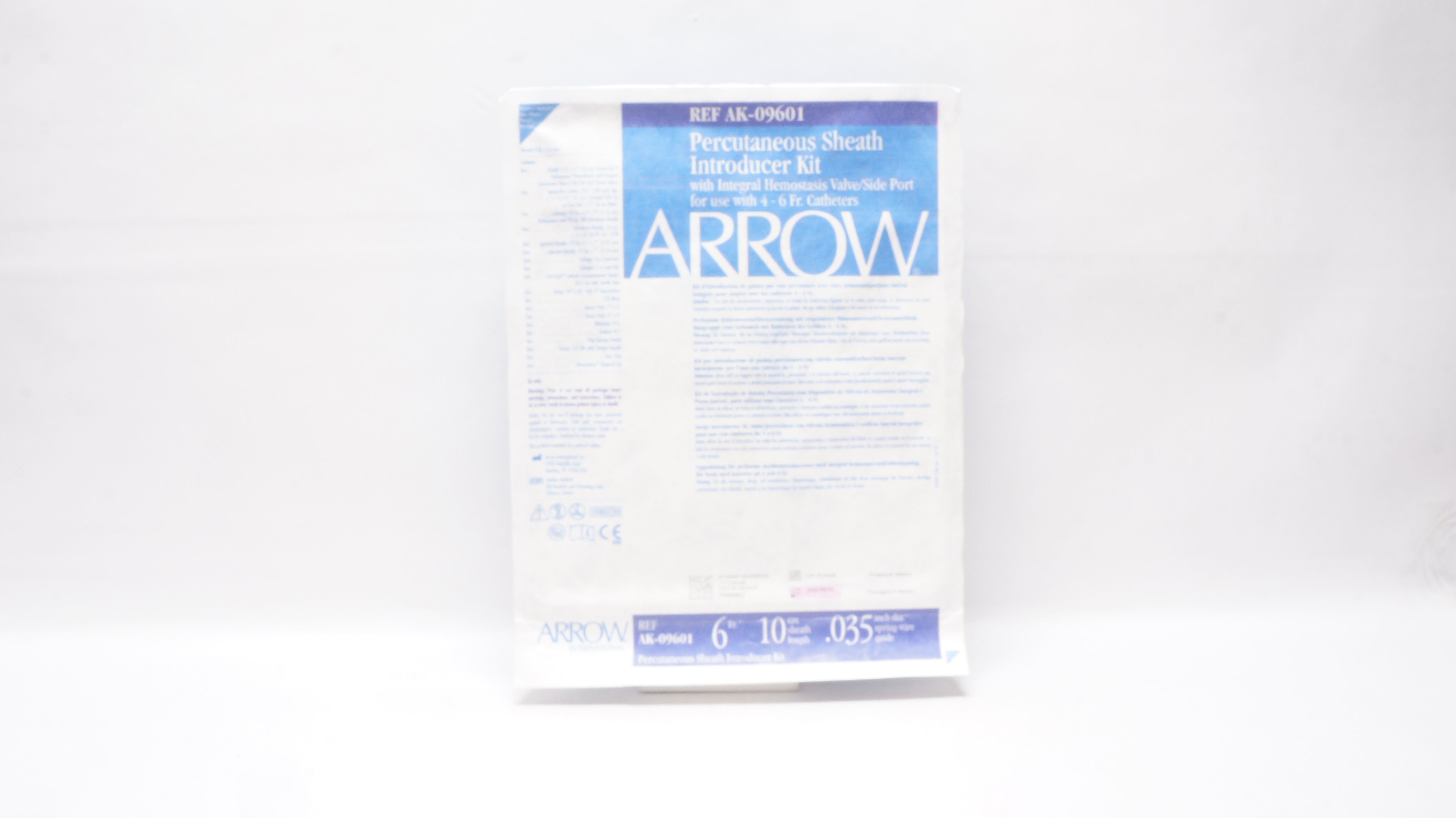 Arrow AK-09601 Percutaneous Sheath Introducer Kit 6FR x 10cm x .035inch (x)