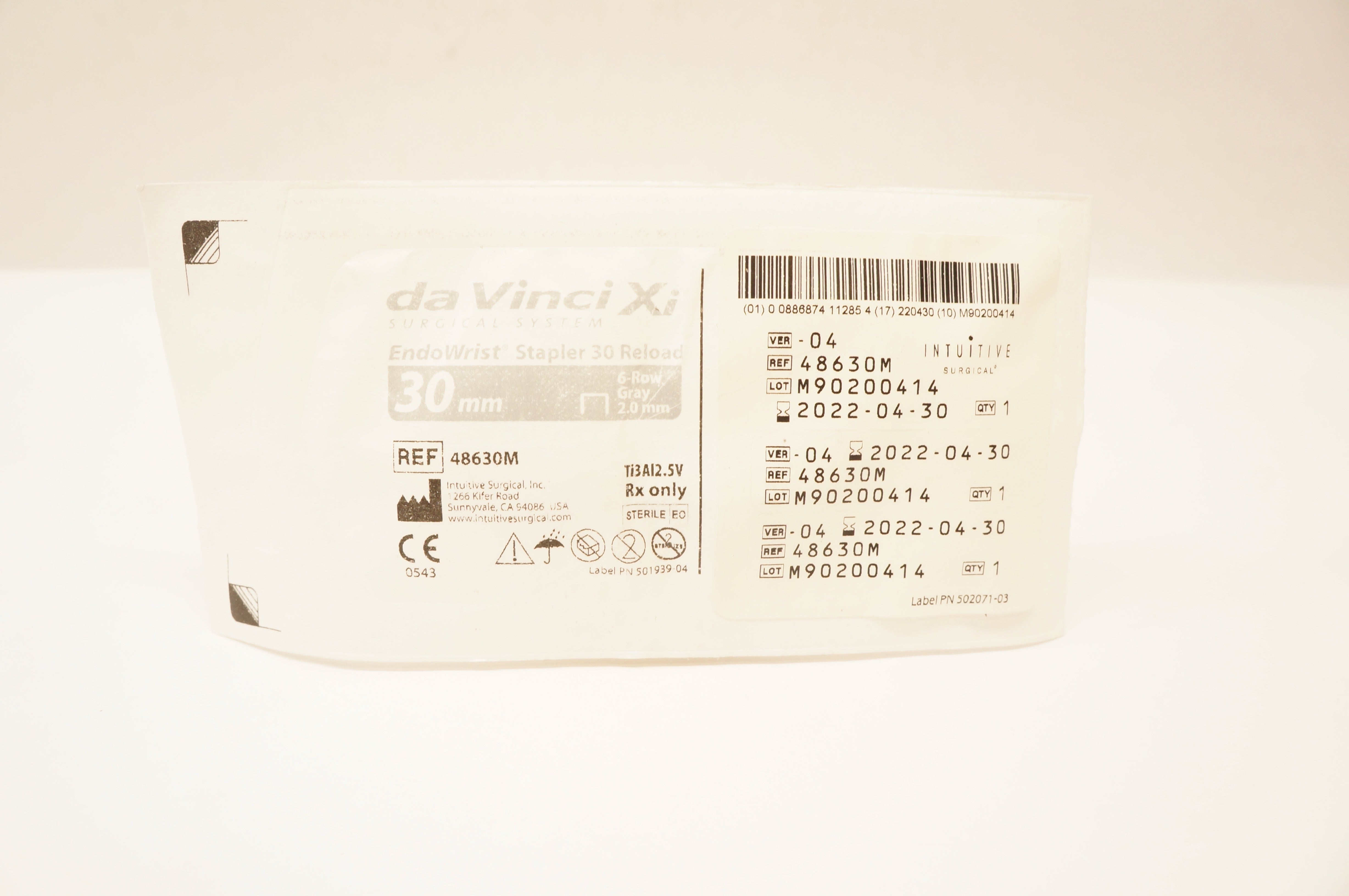 Intuitive Surgical 48630M Da Vinci  EndoWrist Stapler 30 Reload 30mm 6-Row (x)
