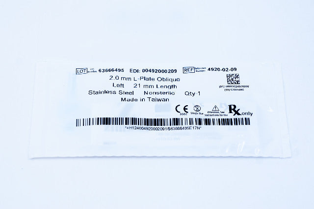 Zimmer 4920-02-09 2.0mm L-Plate Oblique, Left, 21mm Length
