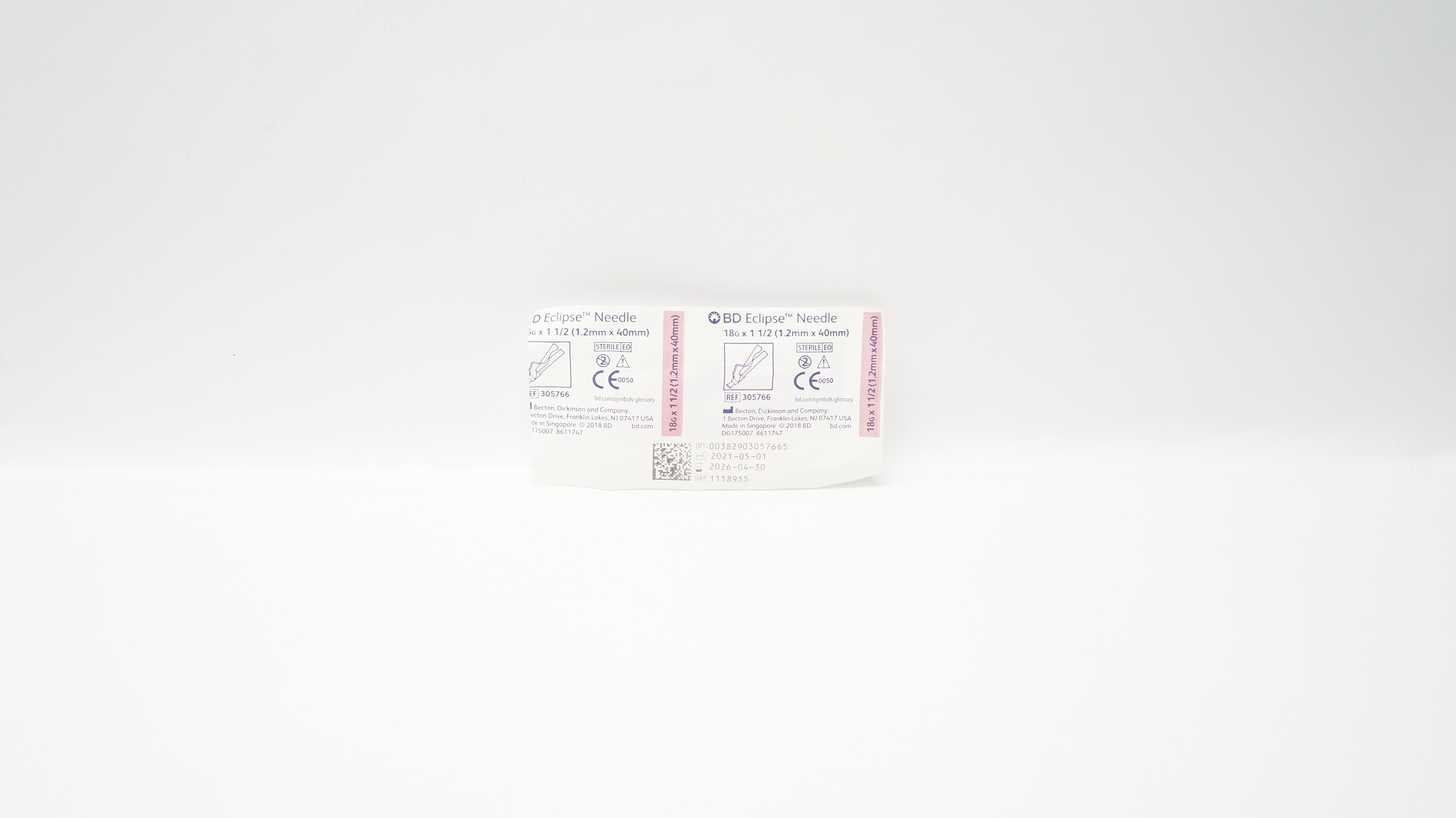 BD 305766 Eclipse Ndle 18G x 1-1/2inch