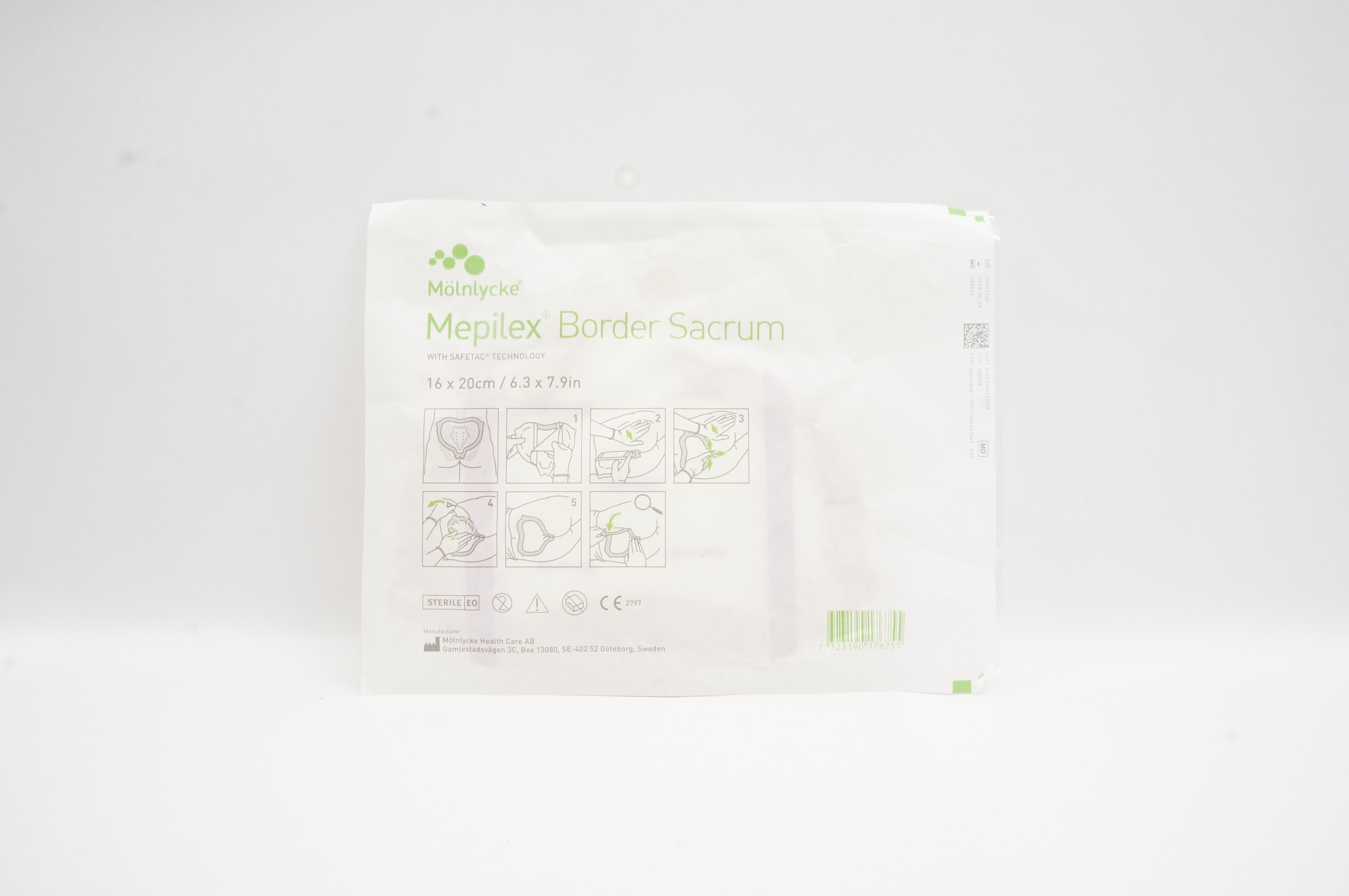 Molnlycke Health Care 282055 Mepilex Border Sacrum 6.3 x 7.9inch
