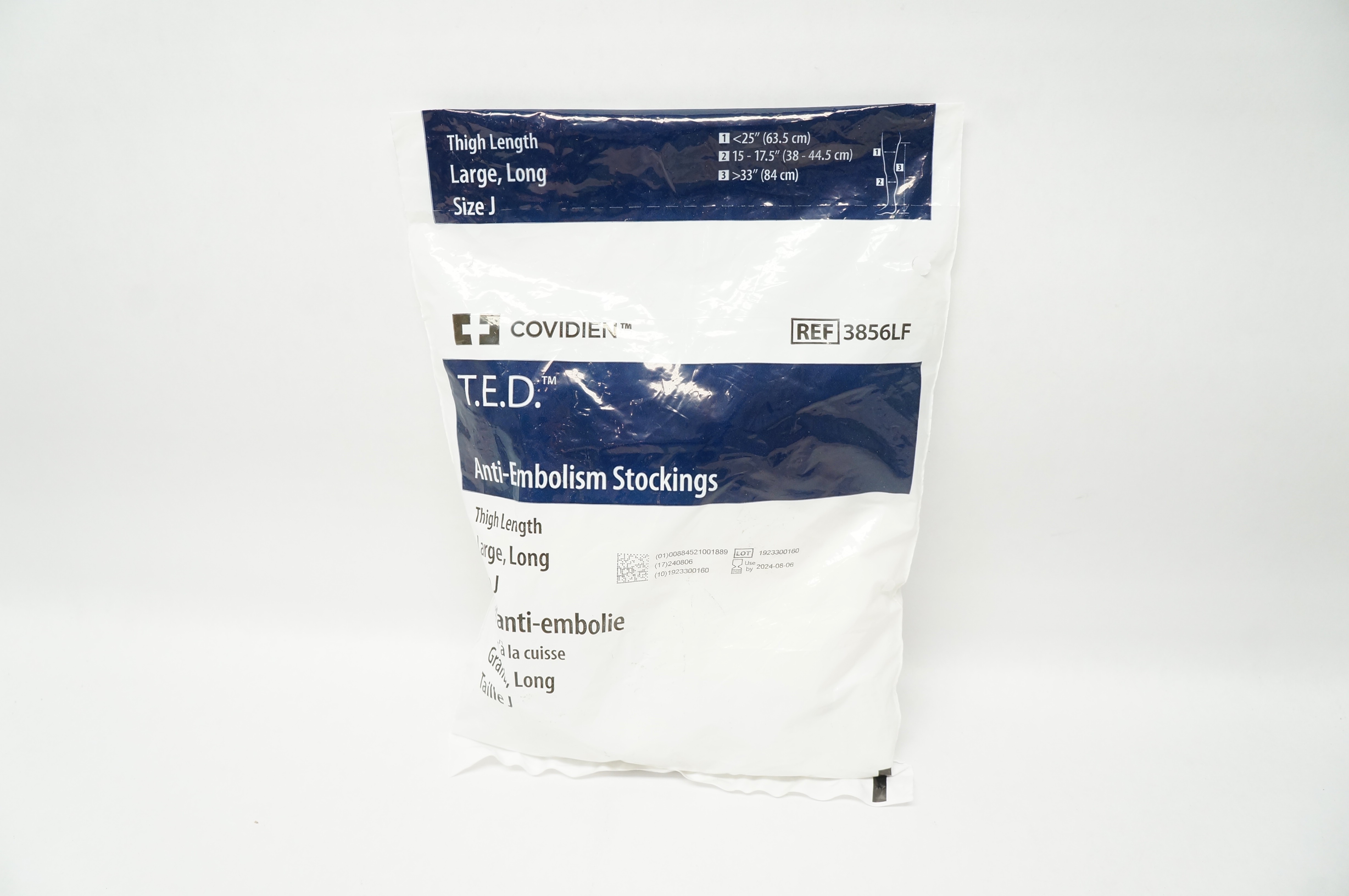 Covidien 3856LF T.E.D. Anti-Embolism Stockings Thigh Length Large Size J
