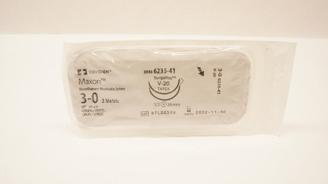 Covidien 6235-41 3-0 Maxon, V-20, 26mm 1/2c Taper, 36inch (x)