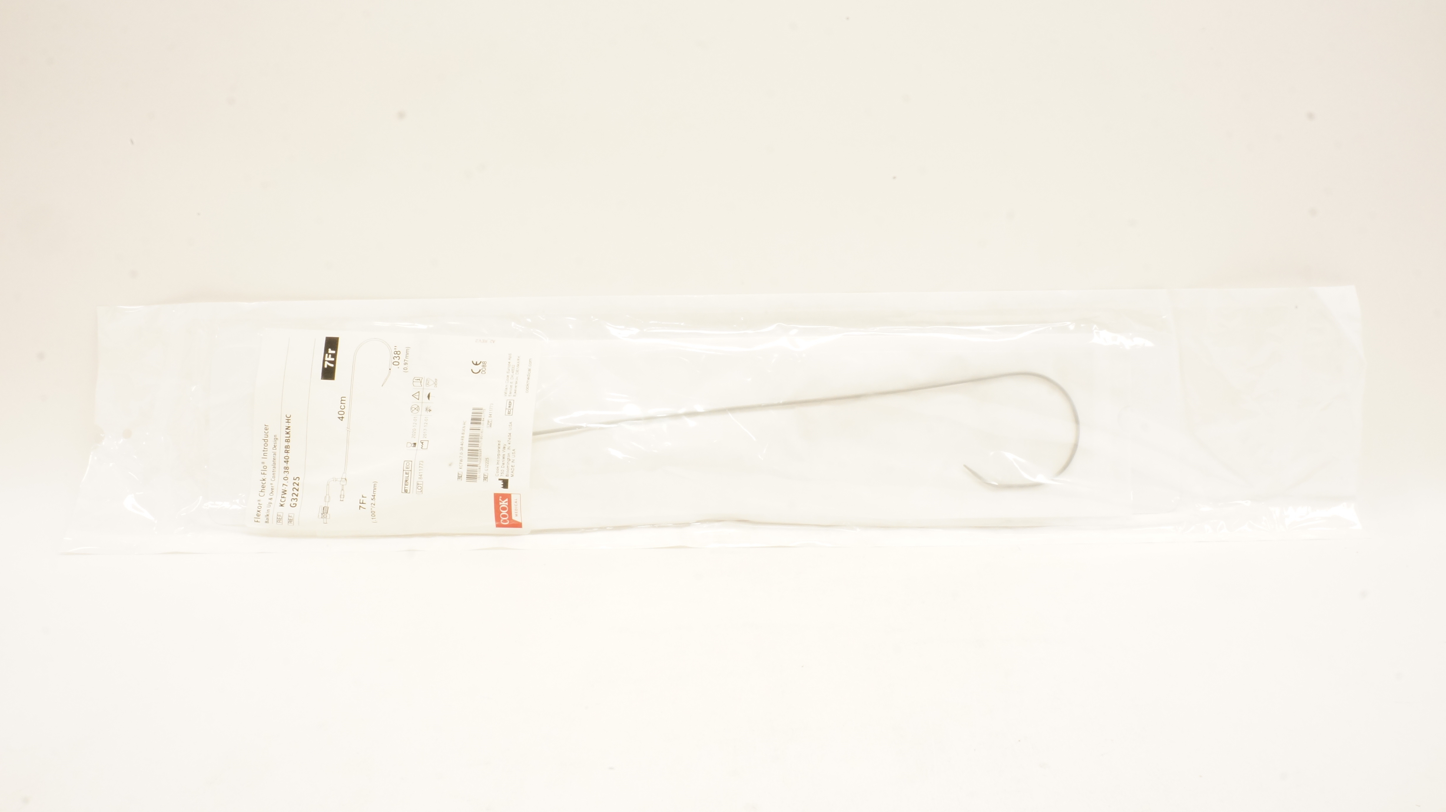 Cook Medical G32225 Flexor Check-Flo Introducer 7Fr x 40cm x .038inch (x)
