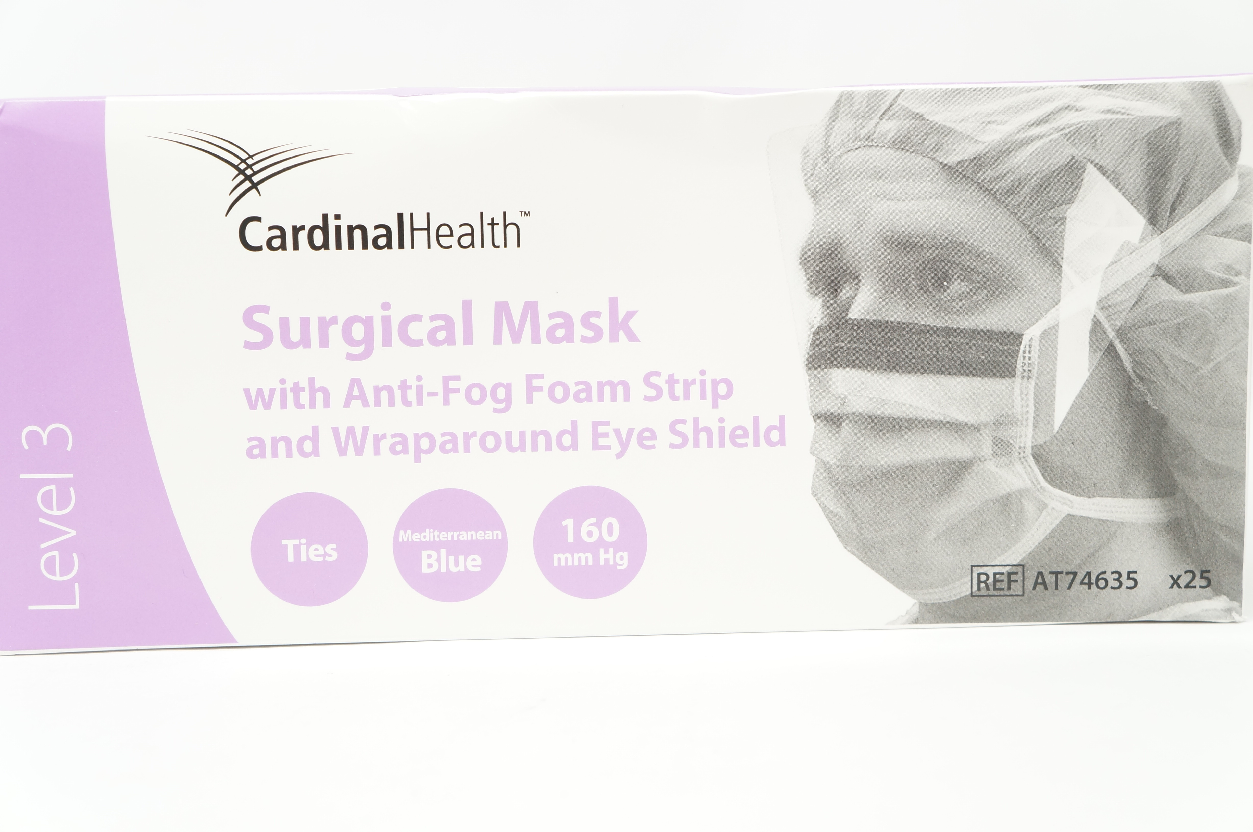 Cardinal Health AT74635 Surgical Mask 160mm Hg - Box of 25