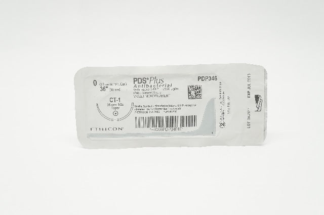 Ethicon PDP346 0 PDS Plus Polydioxanone Stre CT-1 36mm 1/2c Taper, 36inch (x)