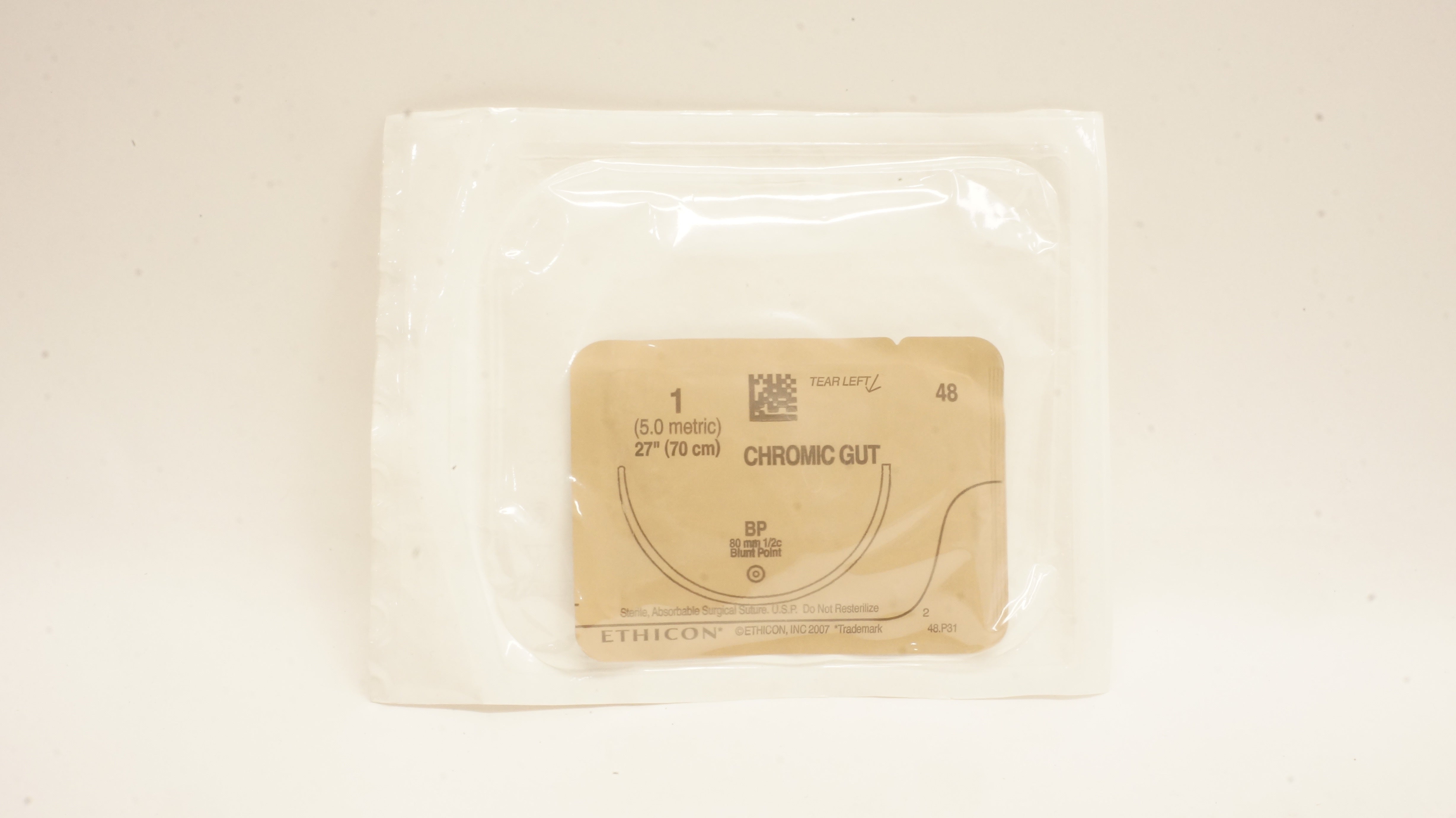 Ethicon 48 1 Chromic Gut Surgical Stre BP 80mm 1/2c Blunt Point, 27inch