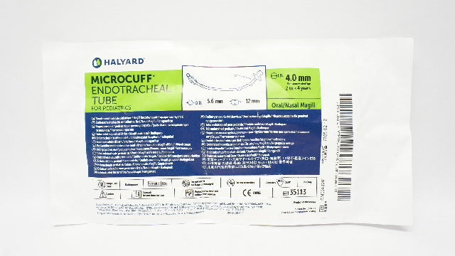 Halyard 35113 Microcuff Endotracheal Tube For Pediatrics 5.6 OD x 4.0 ID x 12mm