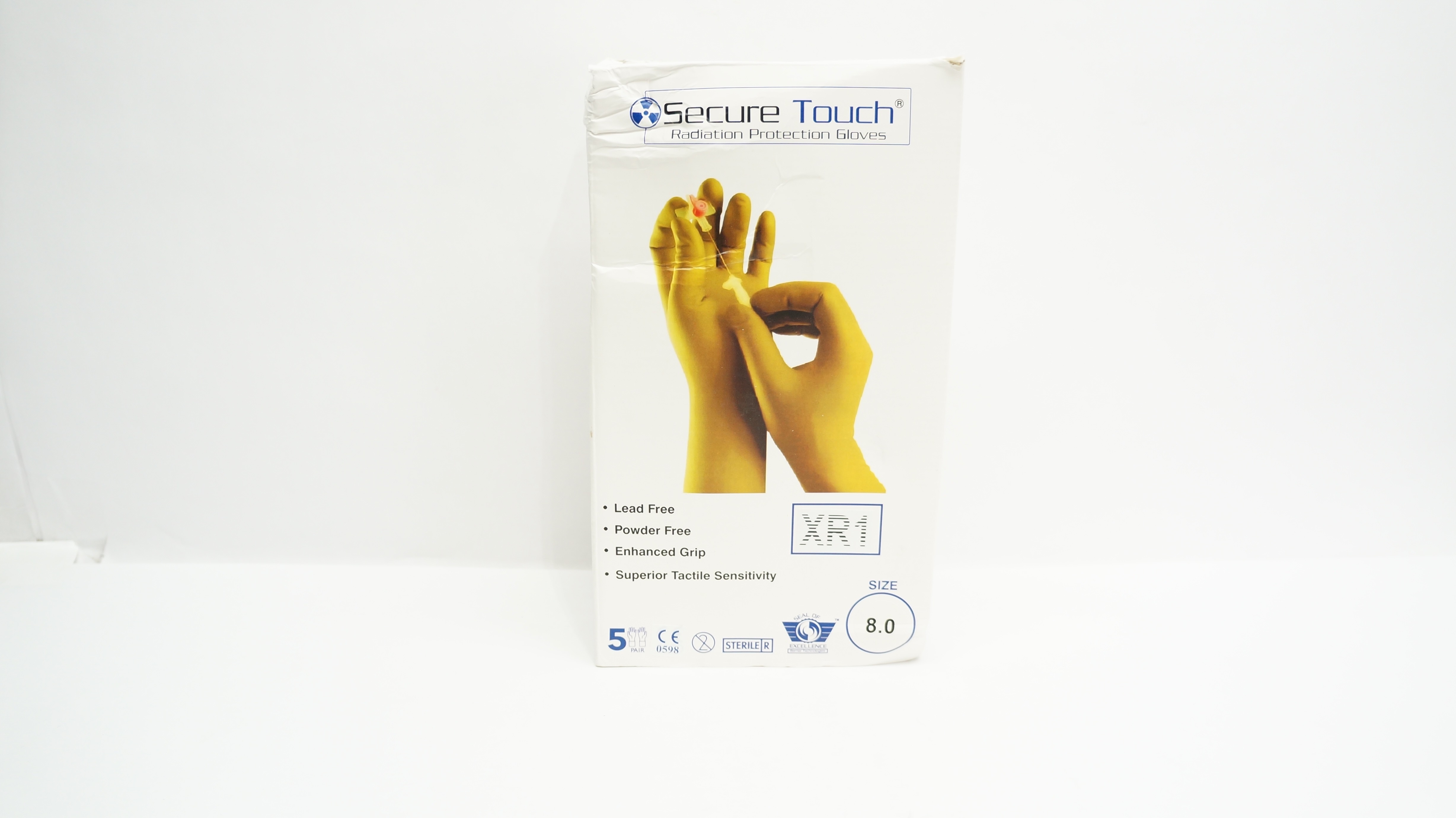 Barrier UFGL20B5 Secure Touch Radiation Protection Gloves XR1 Size 8 -Box of 5