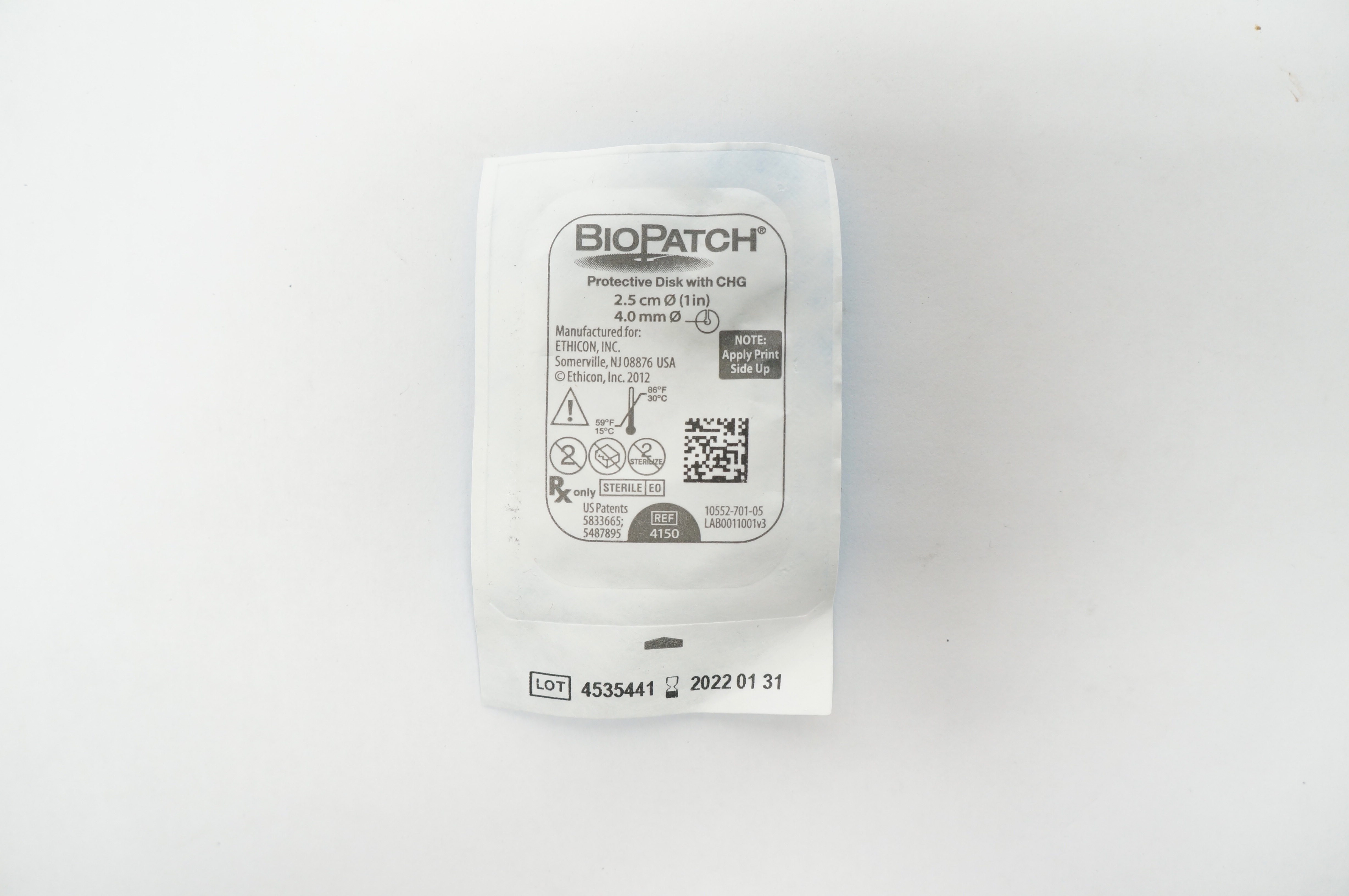 Ethicon 4150 BioPatch Protective Disk with CHG 1inch x 4.0mm (x)
