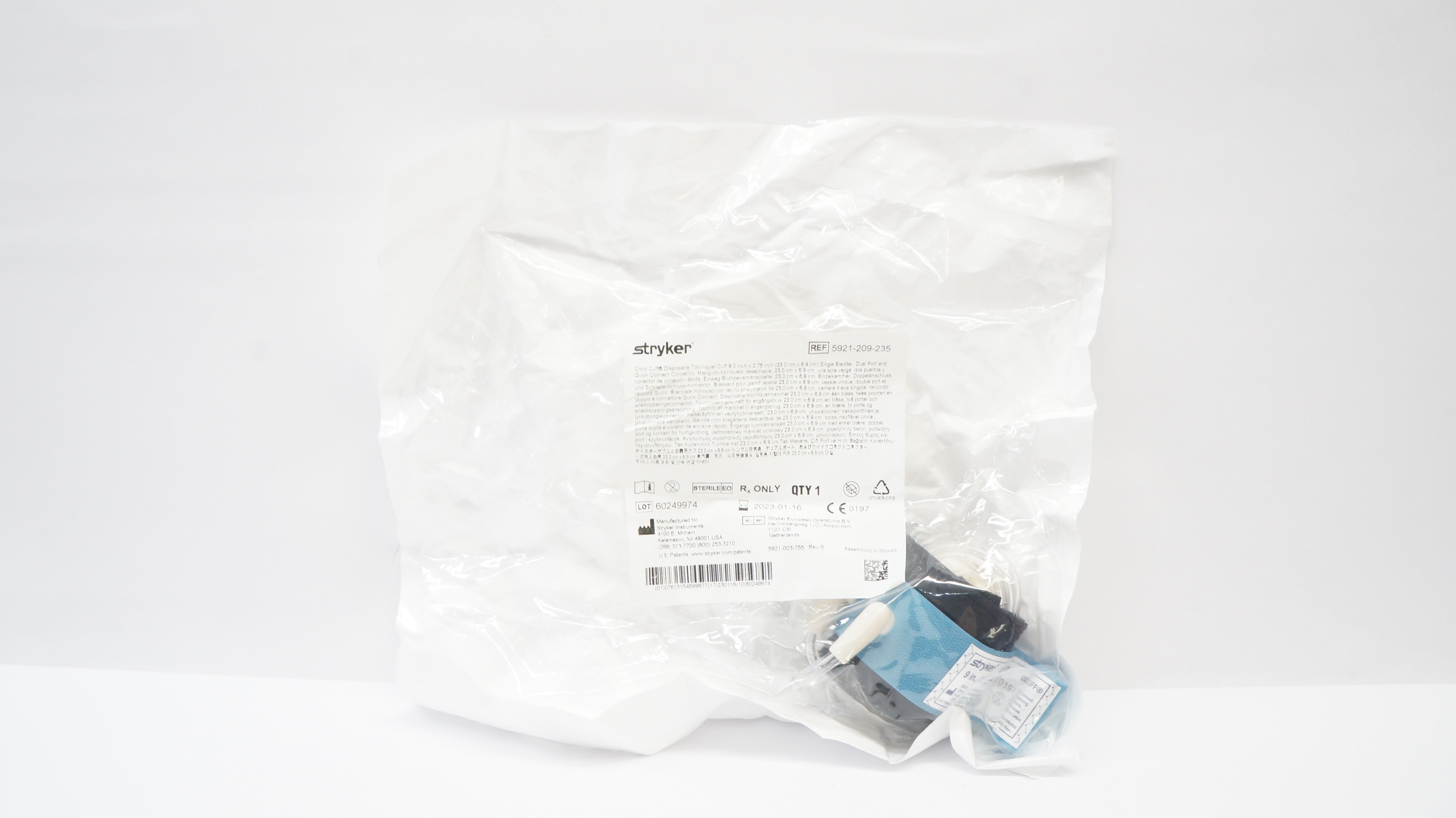 Stryker 5921-209-235 Color Cuff Disposable Tourniquet Cuff 9.0 x 2.75 inch(x)
