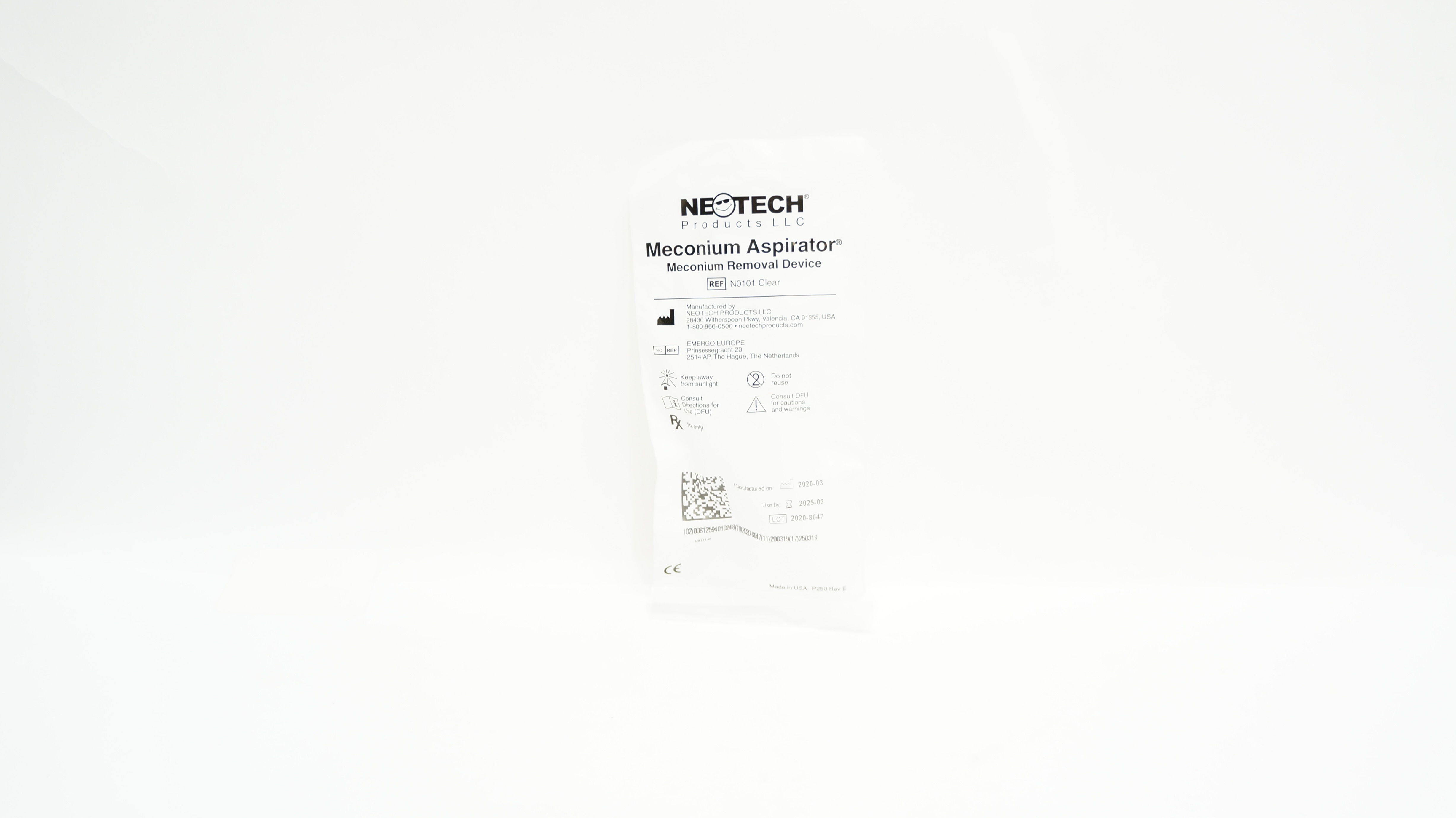 Neotech N0101 Meconium Aspirator Meconium Removal Device, Clear