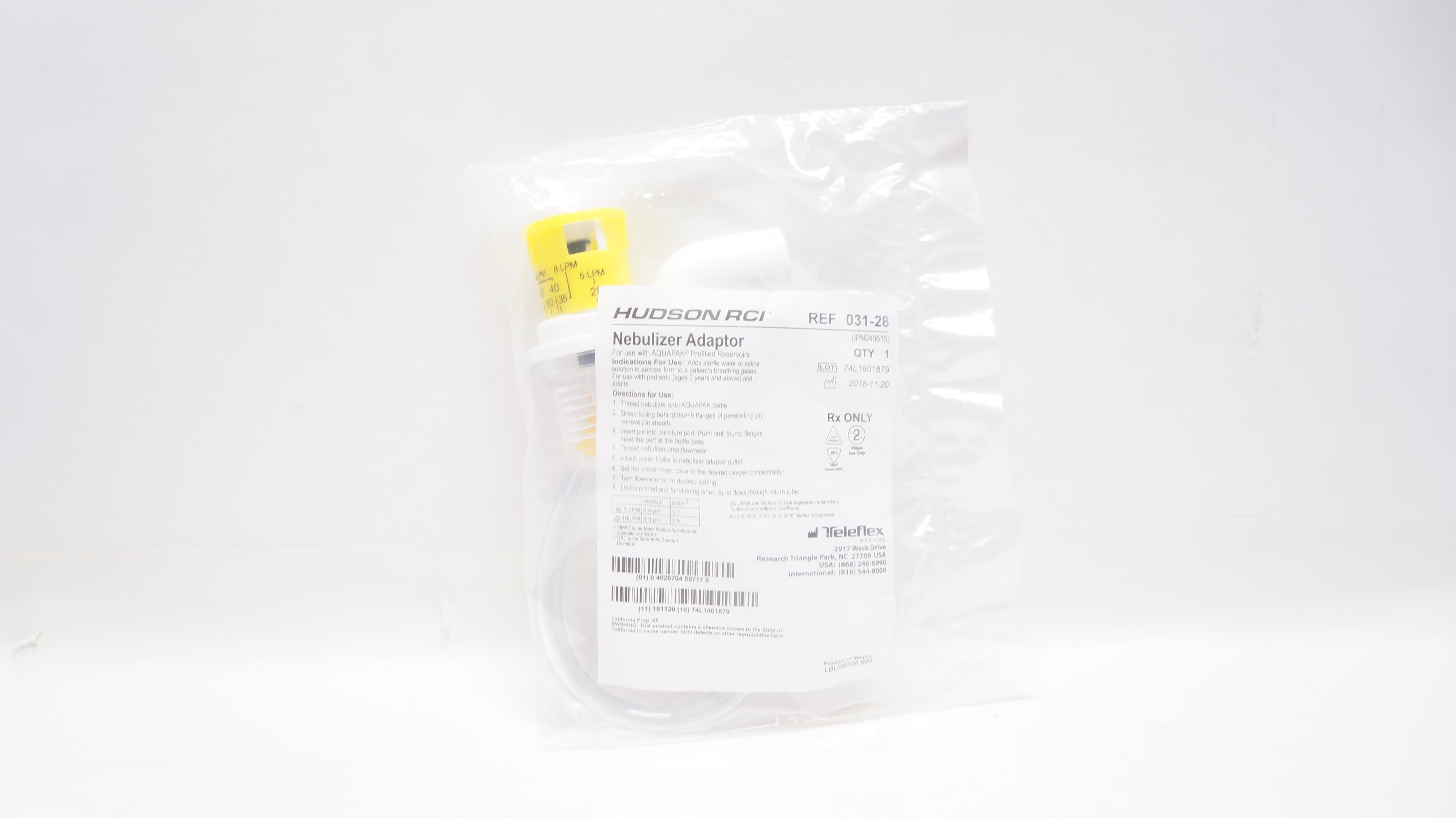 Teleflex 031-28 Hudson RCI Nebulizer Adaptor