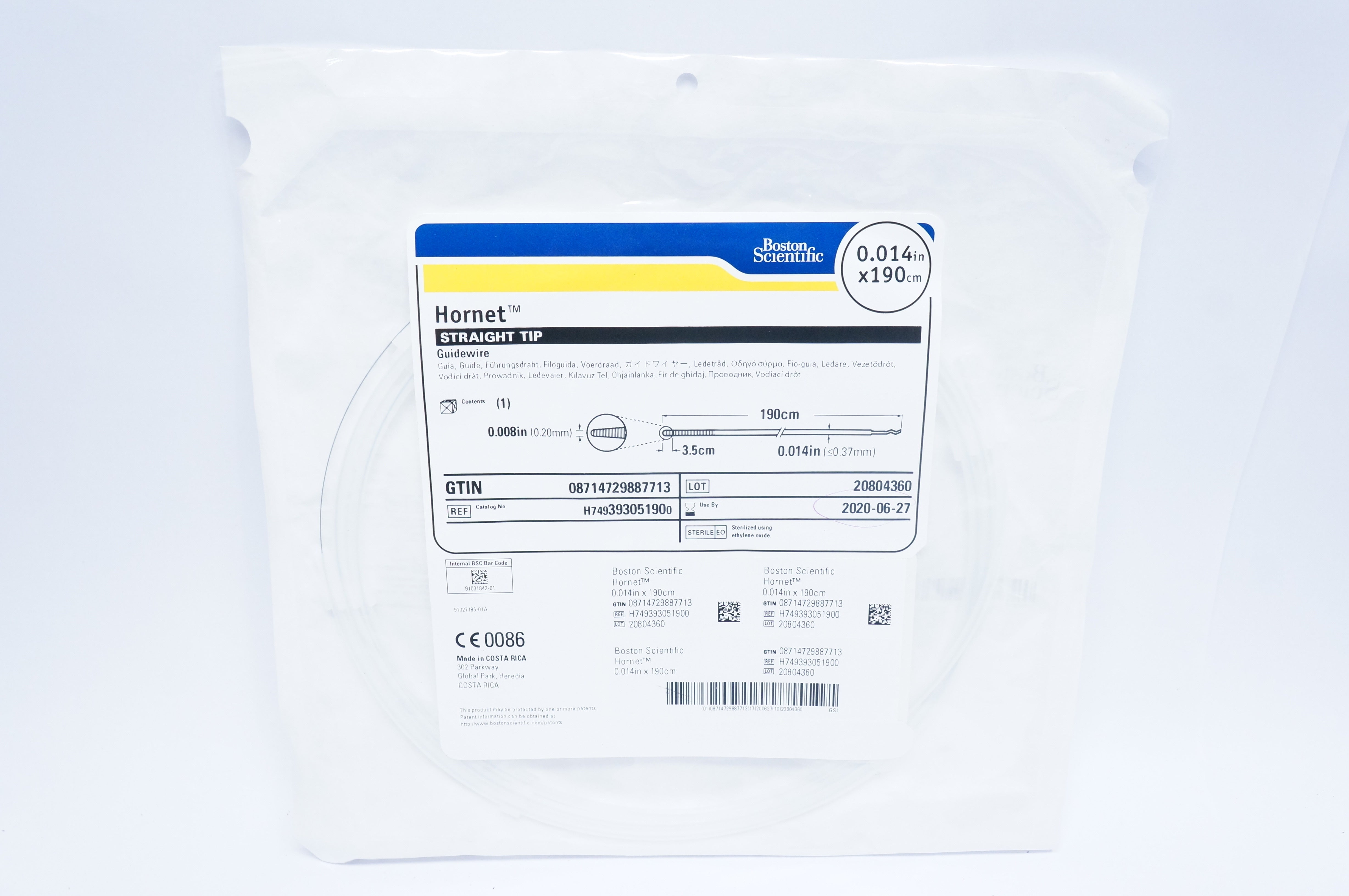 Boston Scientific 39305190 Hornet Guidewire 0.014inch x 190cm (x)