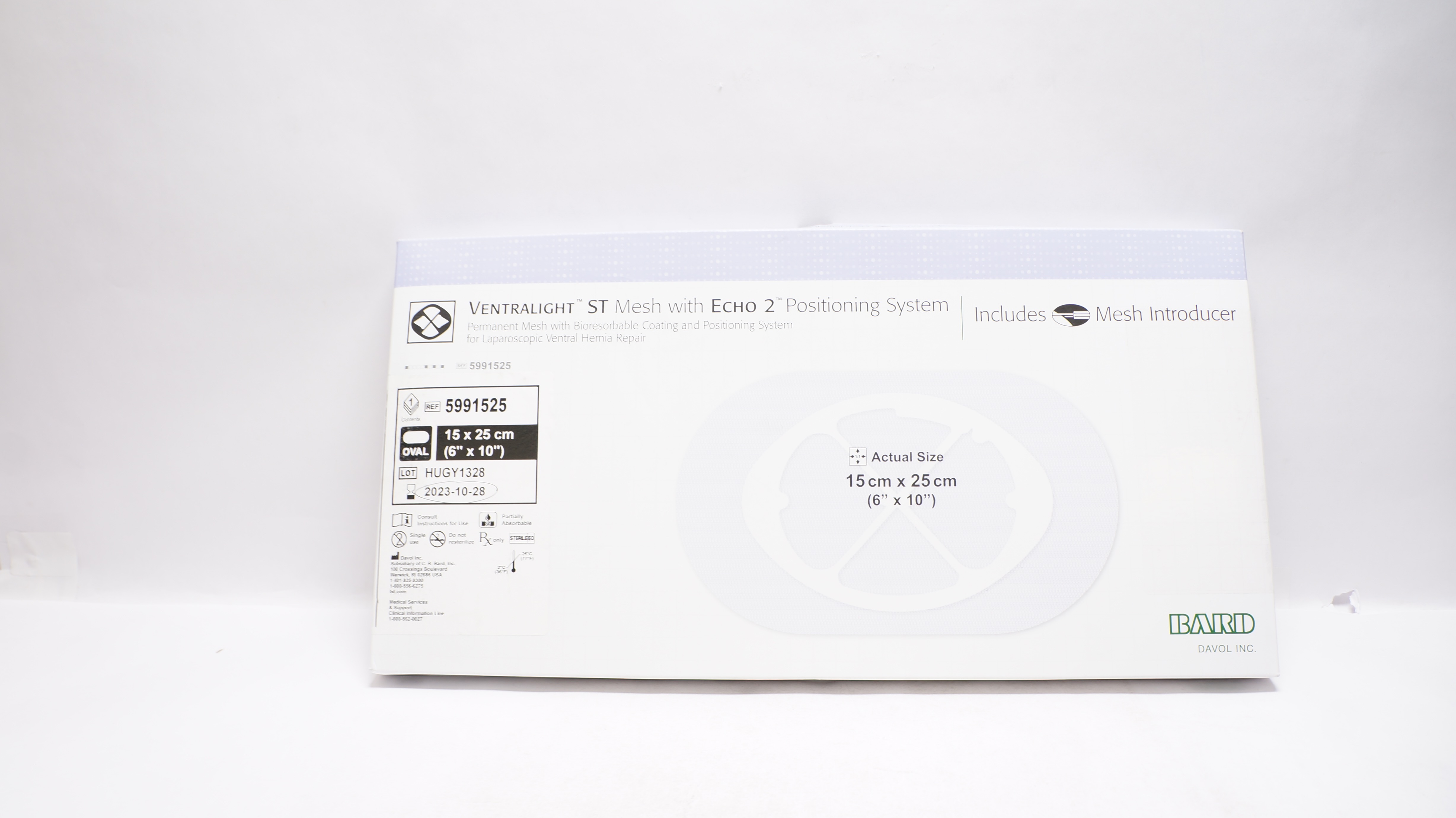 Bard 5991525 Davol Ventralight ST Mesh W/Echo 2 Positioning System 6 x 10inch(x)