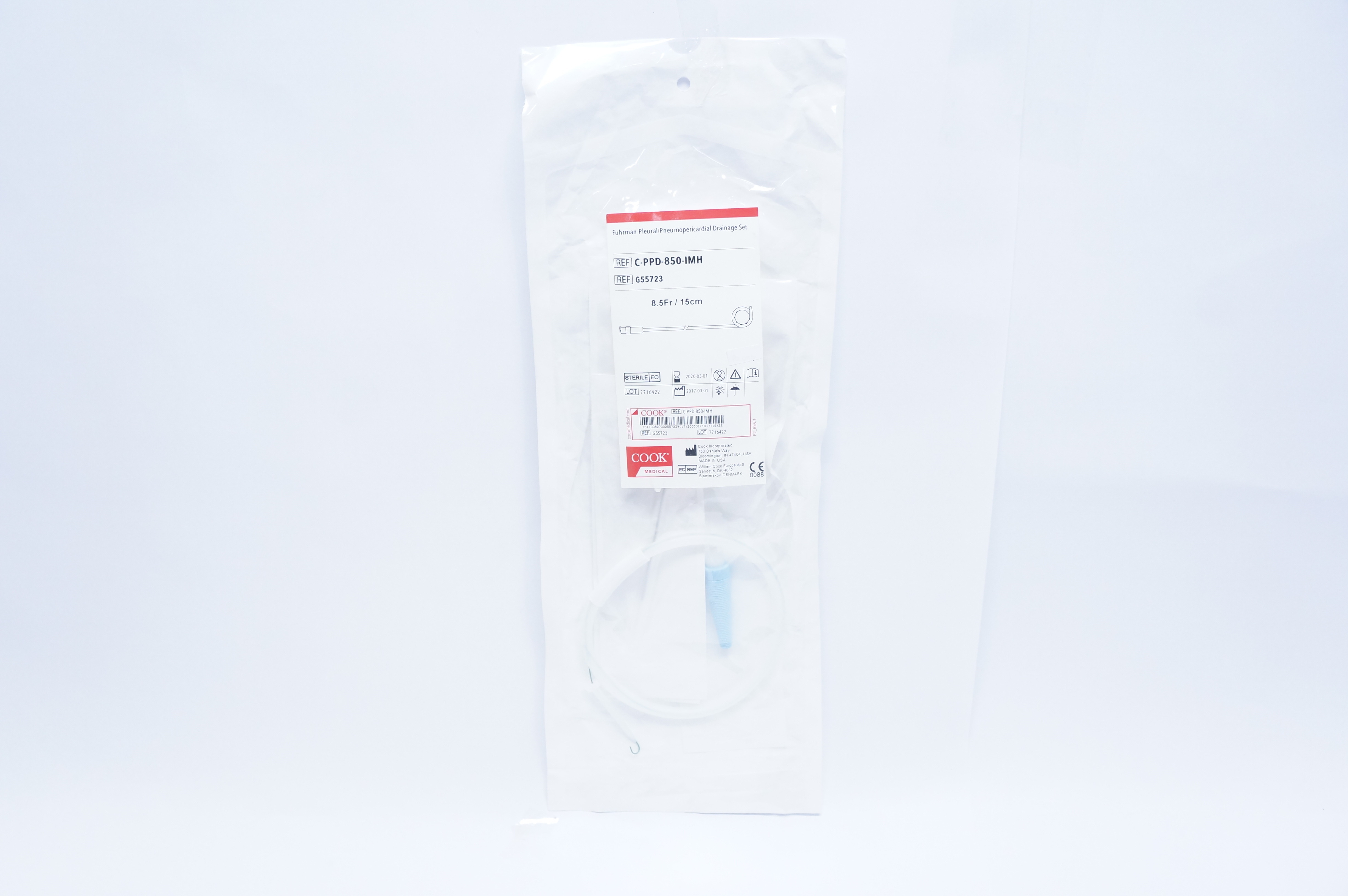Cook Medical G55723 Fuhrman Pleural/Pneumopericardial Drainage Set 8.5Fr. (x)